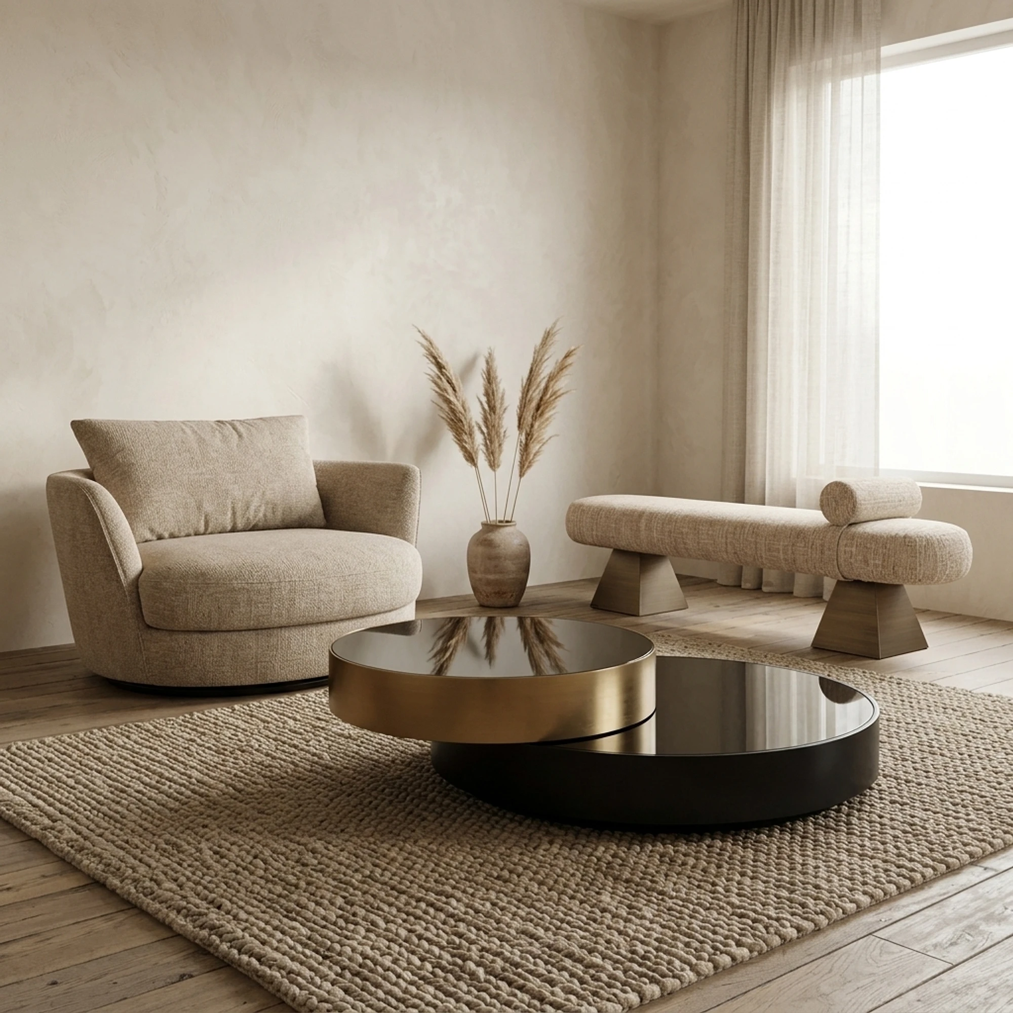 Couchtisch Alexander Jones black/gold (Slice) - Richmond Interiors