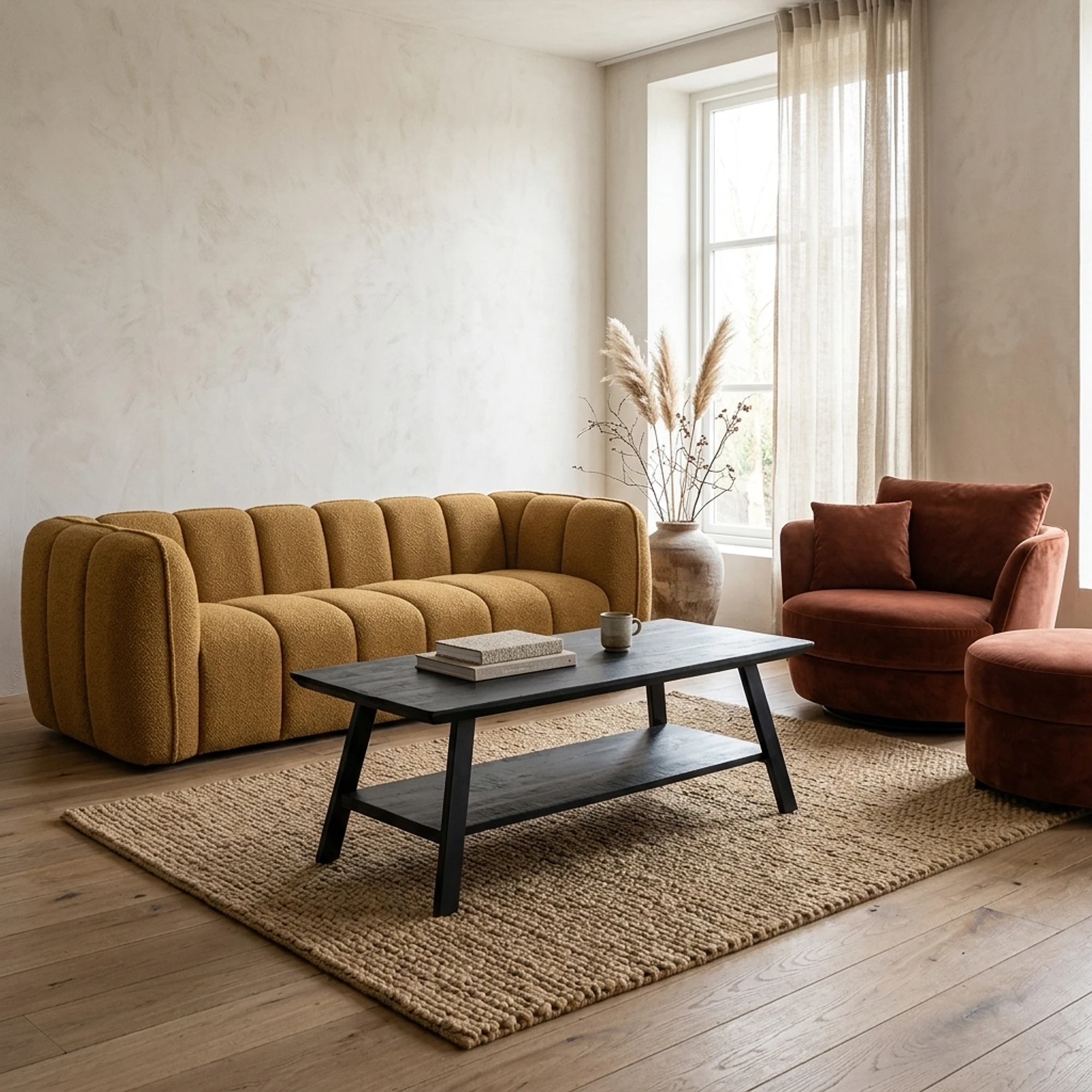 Salontafel Berlin Zwart met Vak - Benoa