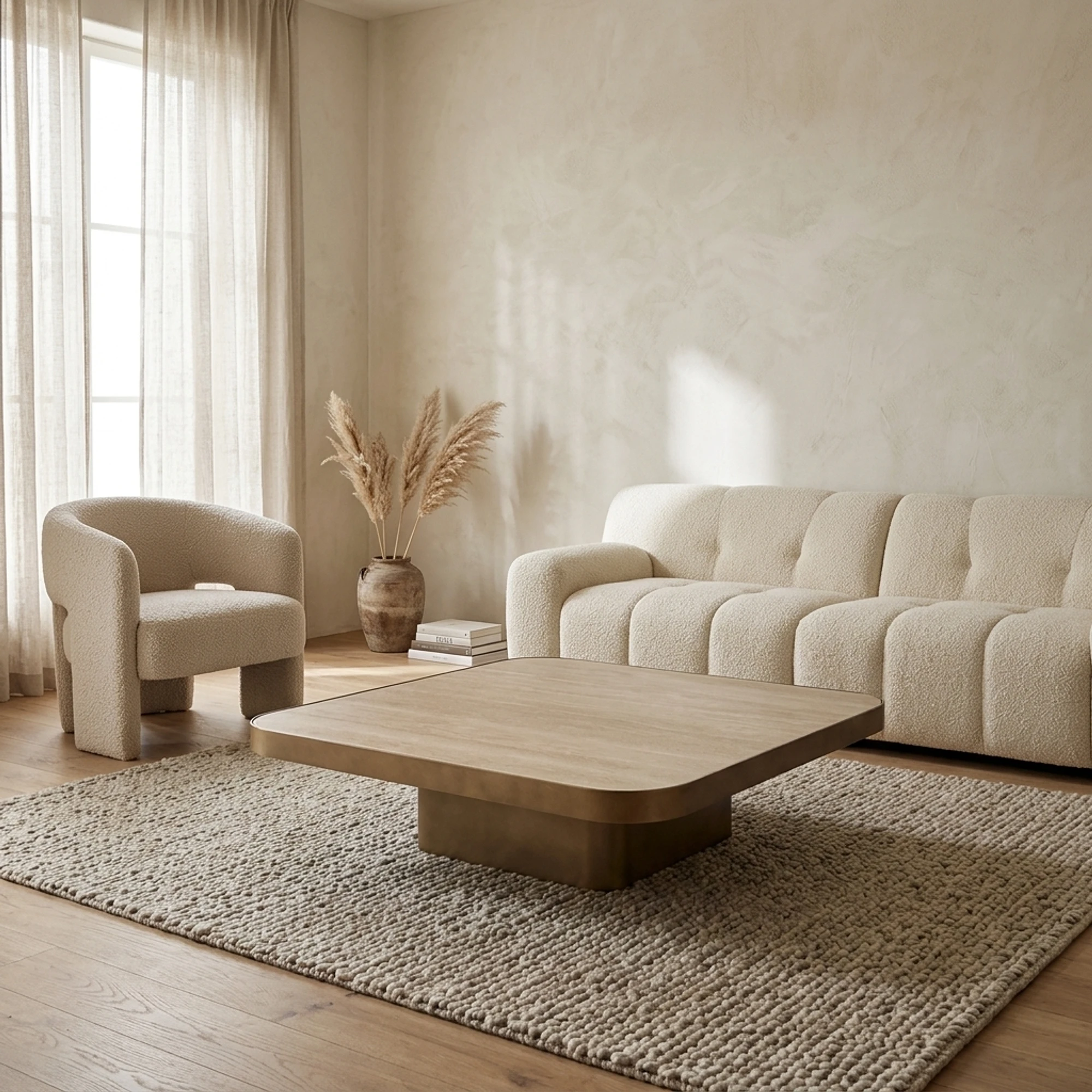 Salontafel Claridge beige 100x100 (cumulus) - Richmond Interiors