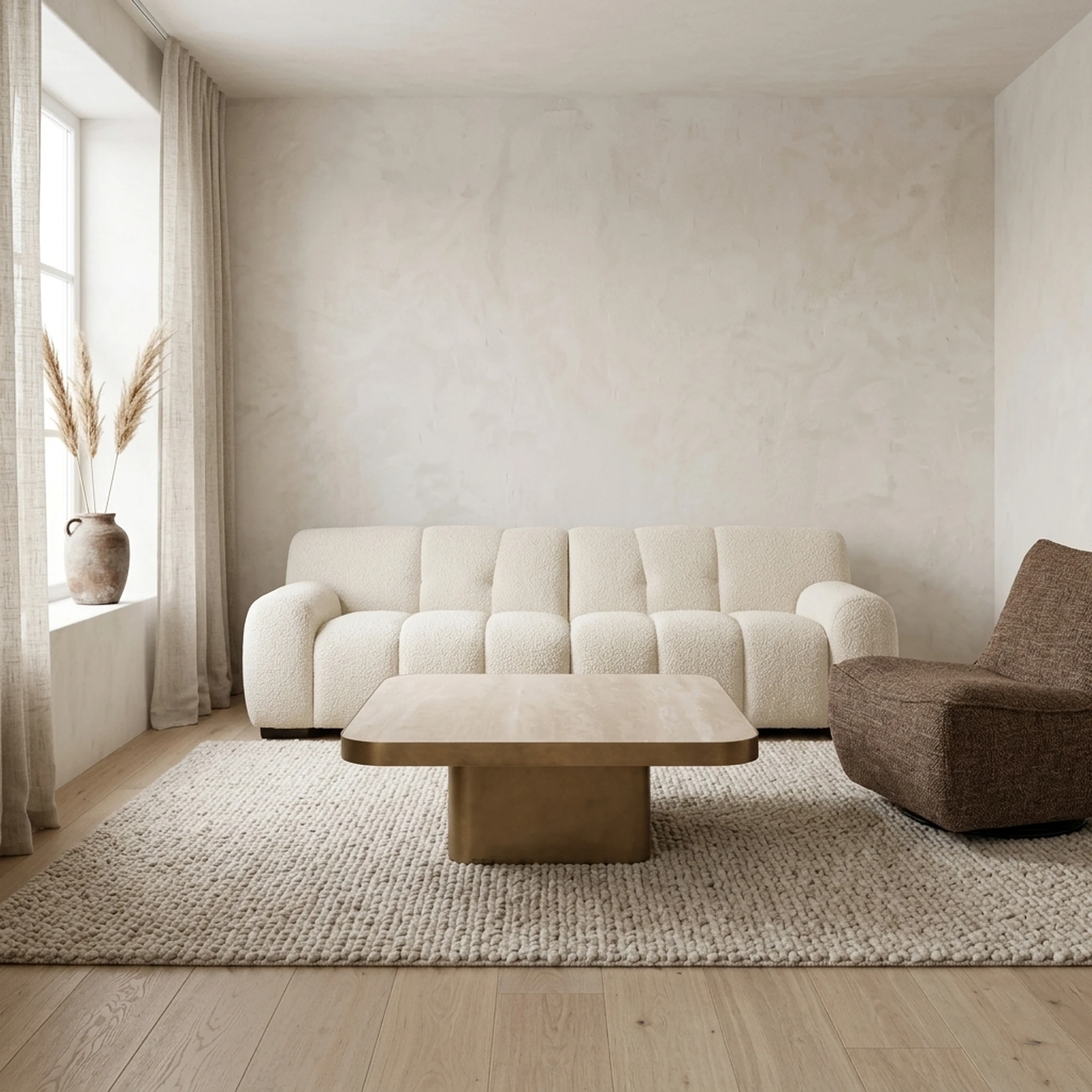 Salontafel Claridge beige 90x90 (cumulus) - Richmond Interiors
