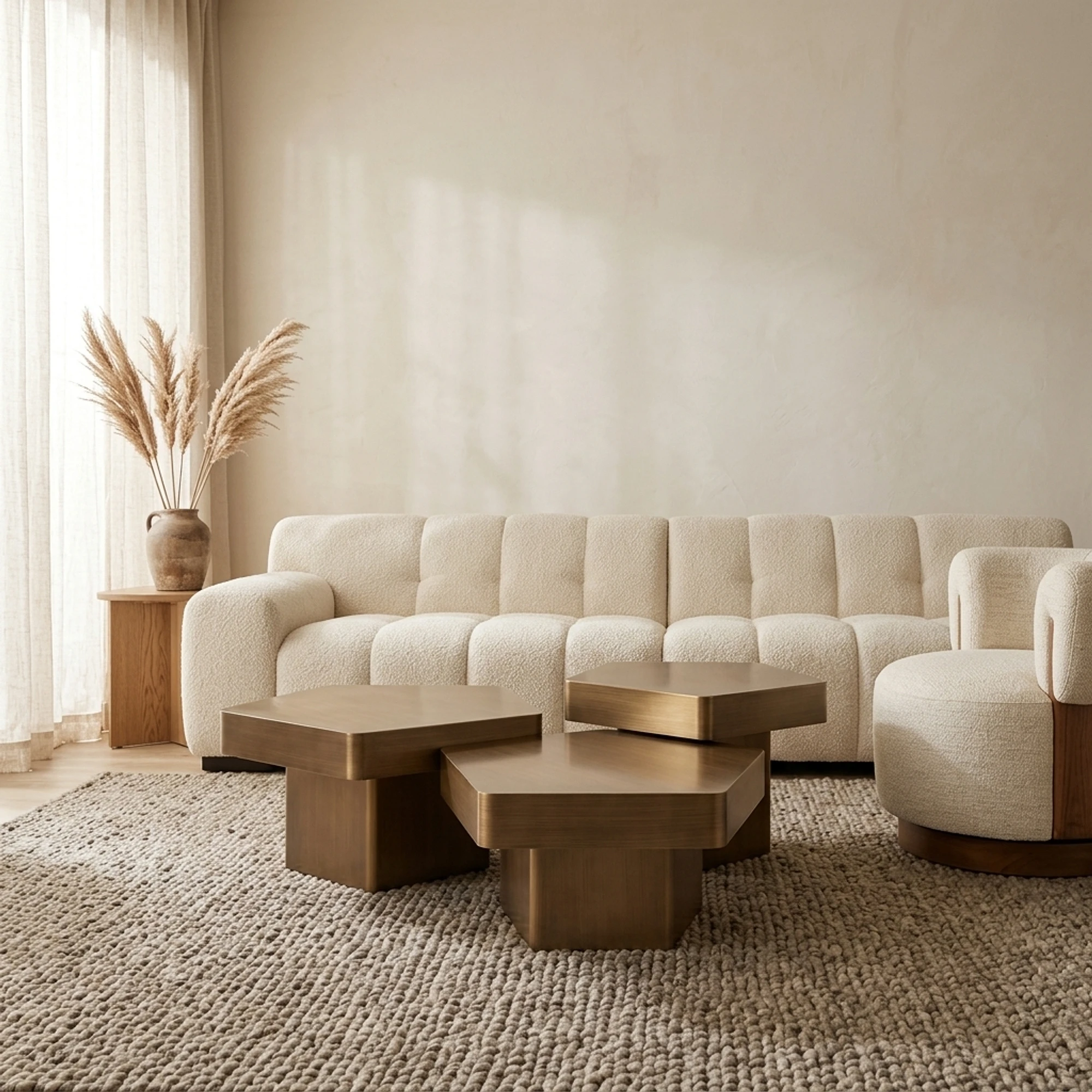 Salontafel Hexa brushed gold (set van 3) - Richmond Interiors