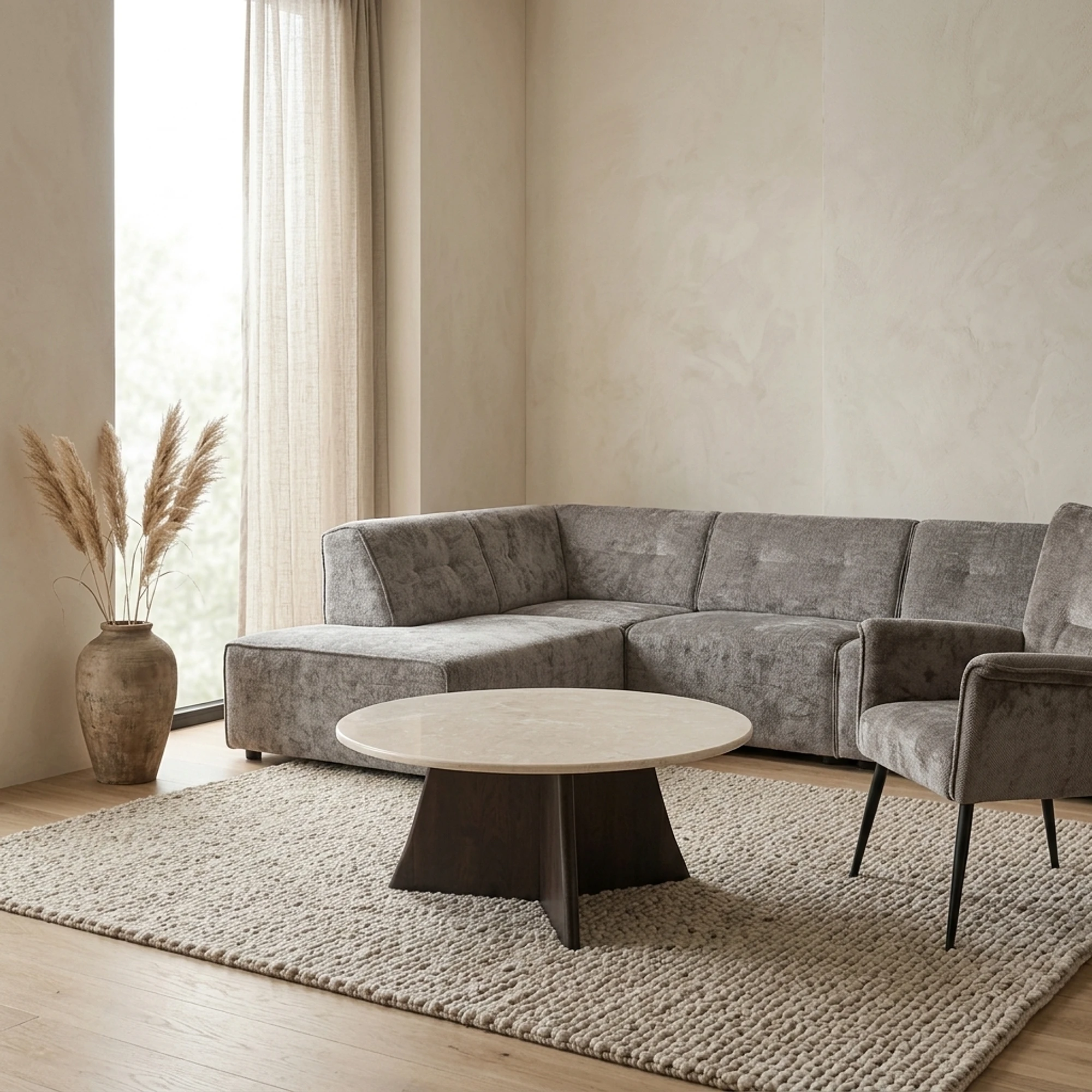 Couchtisch Milo Botticino Marmor 80 cm - Starfurn