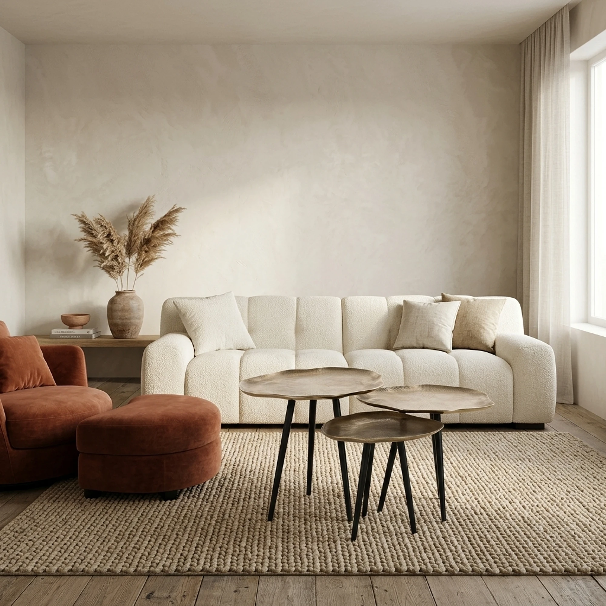Couchtisch Volenta champagne gold (Set aus 3) - Richmond Interiors