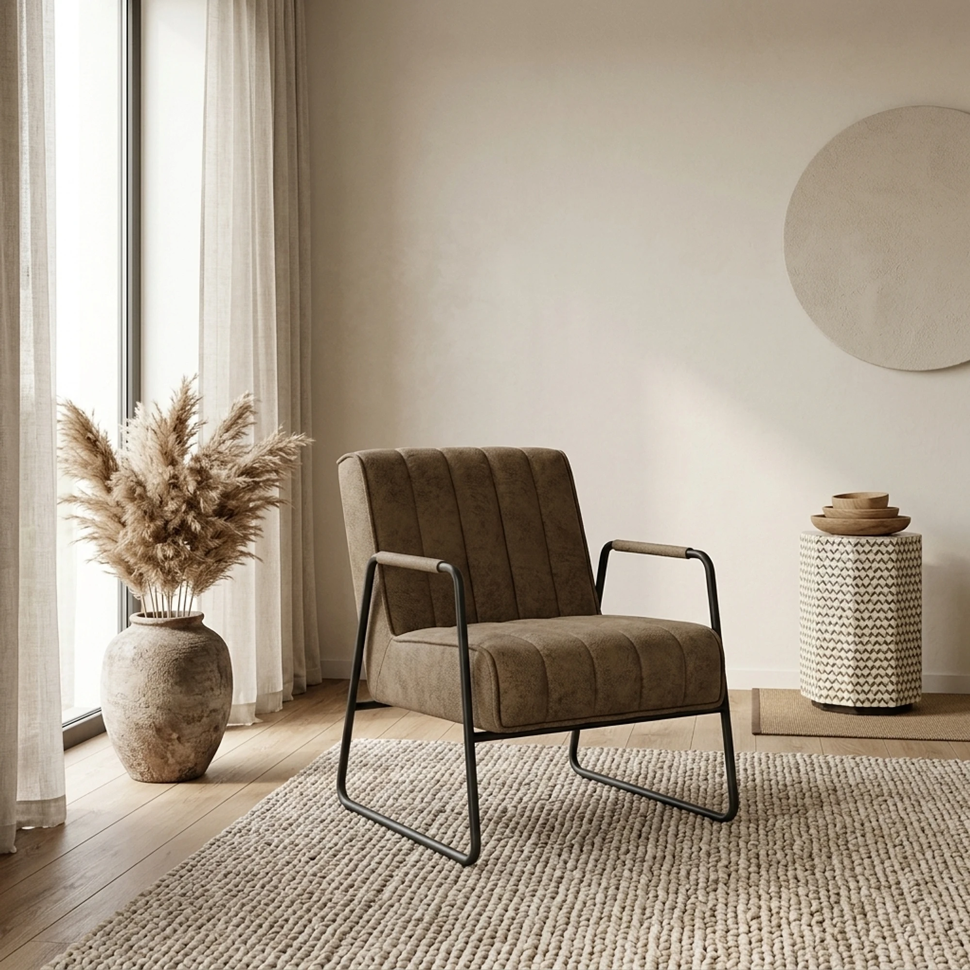 Sessel Santo - Stoff Miami 005 braun - Tower Living