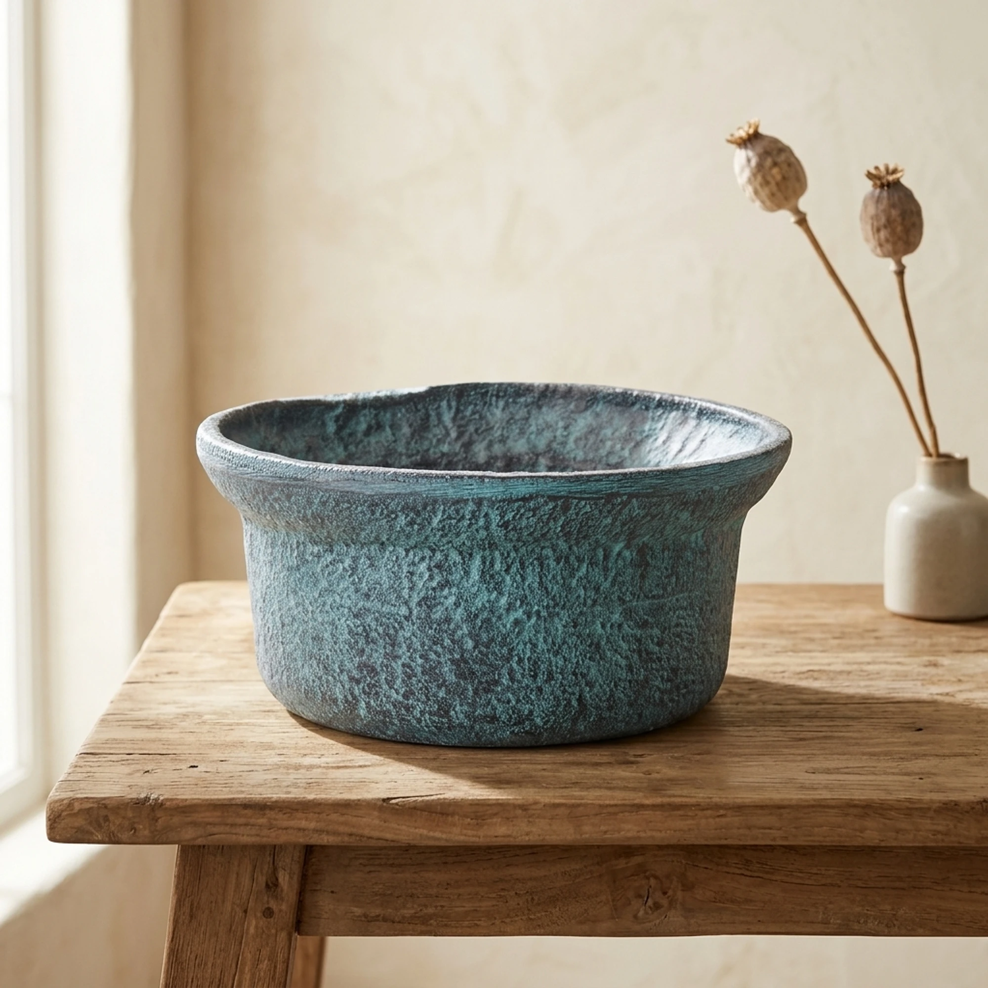 Schaal Decoratief Blauw Patina - Benoa