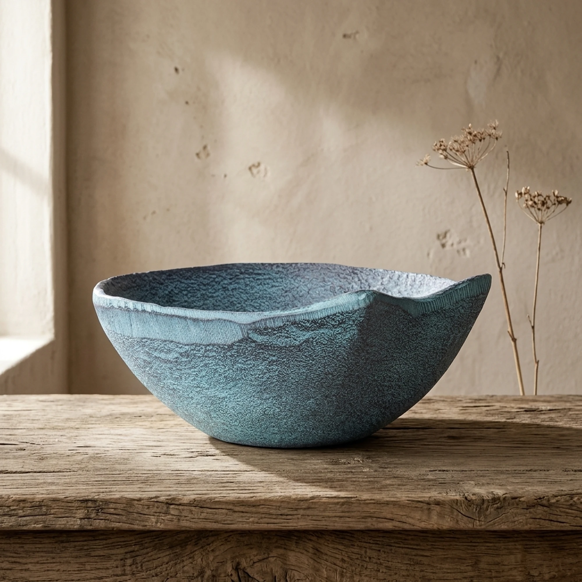 Schaal Decoratief Blauw Patina Groot - Benoa