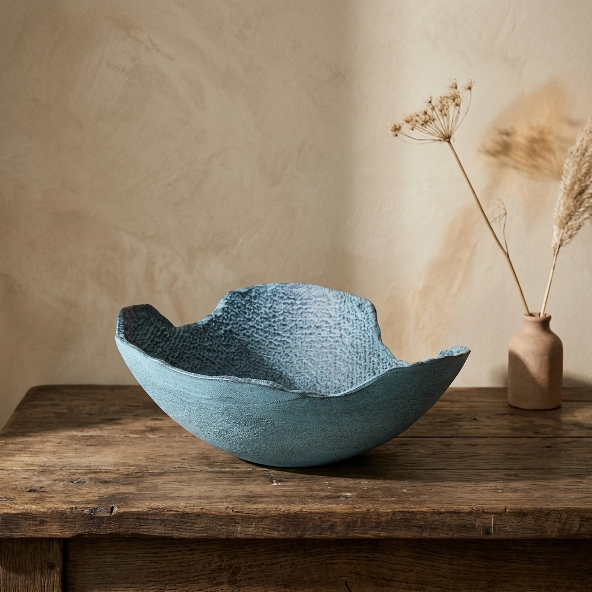 Schaal Decoratief Blauw Patina Middel - Benoa