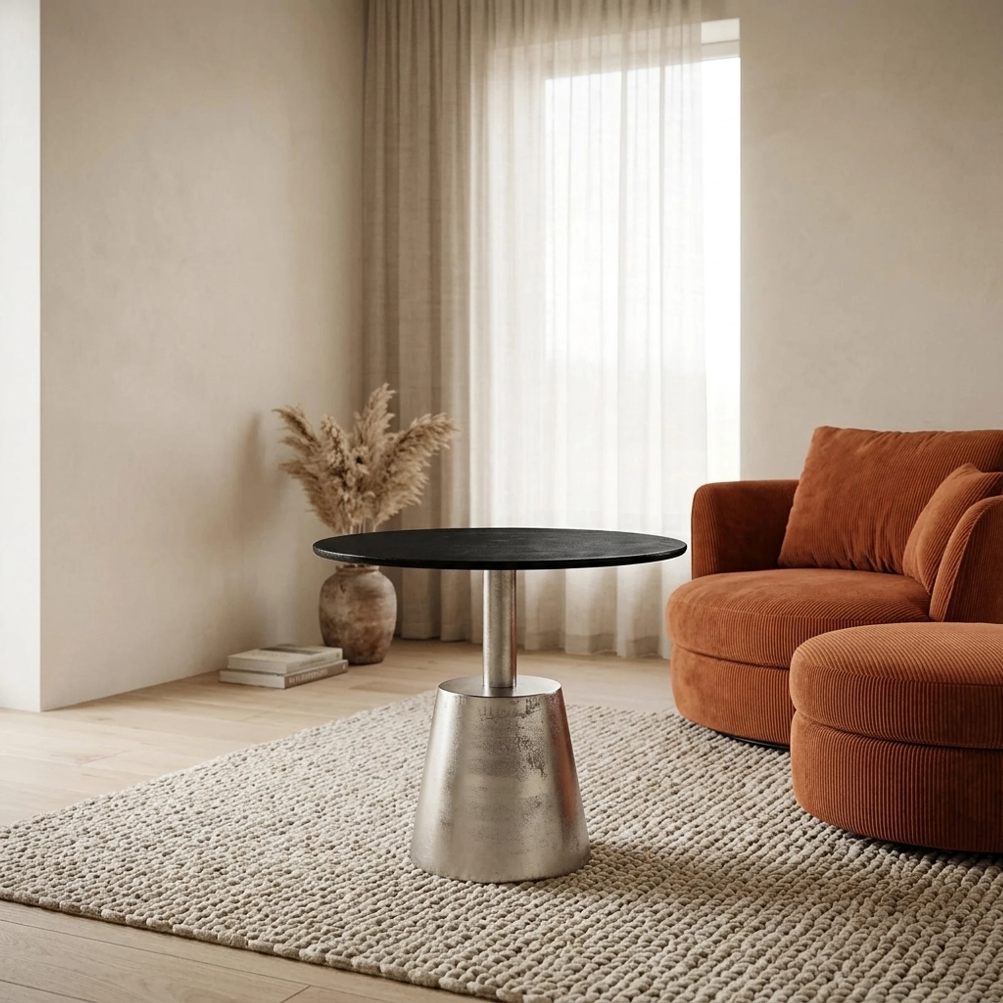 Kian Side Table Black Silver - Benoa