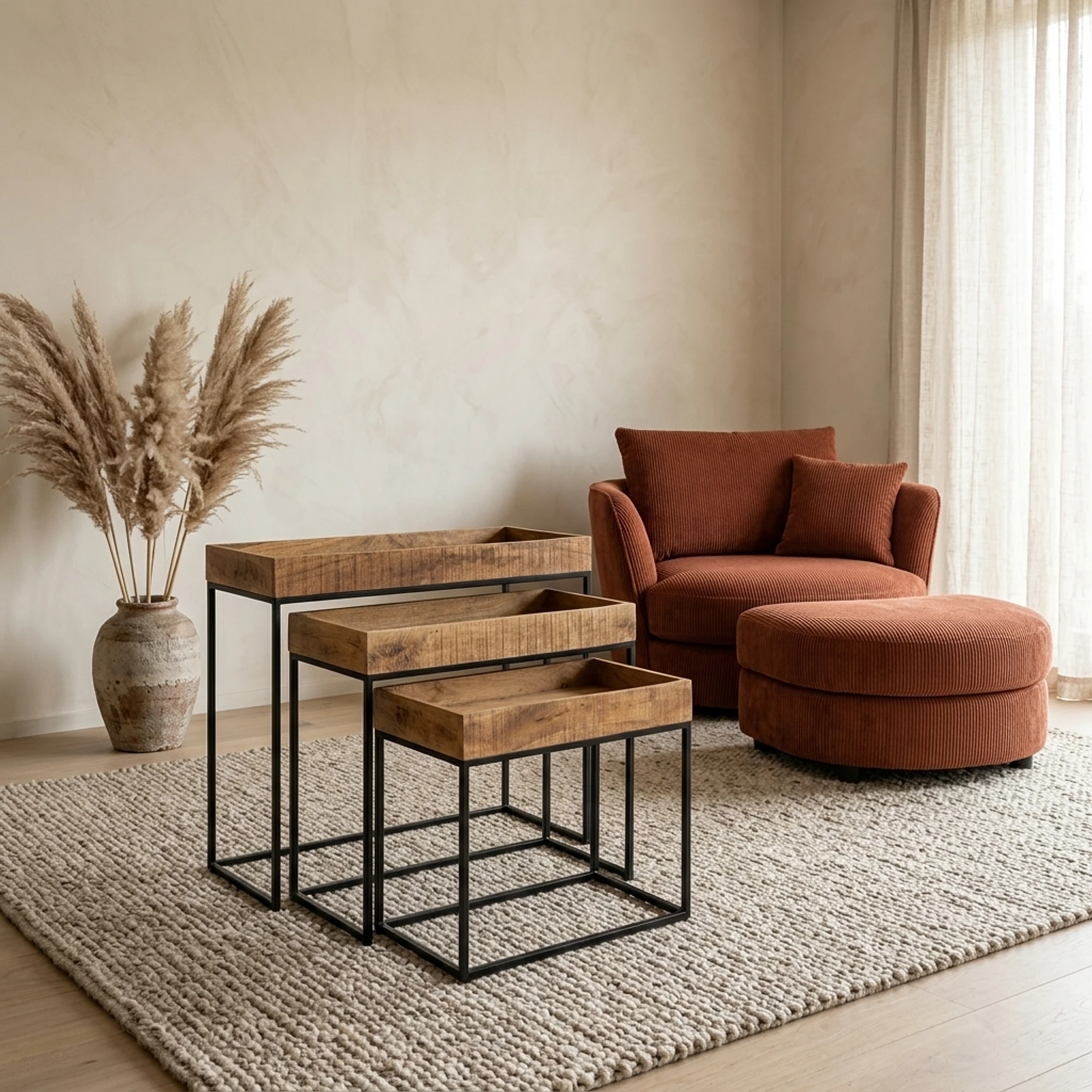 Side Table with Rim Set of 3 - Benoa