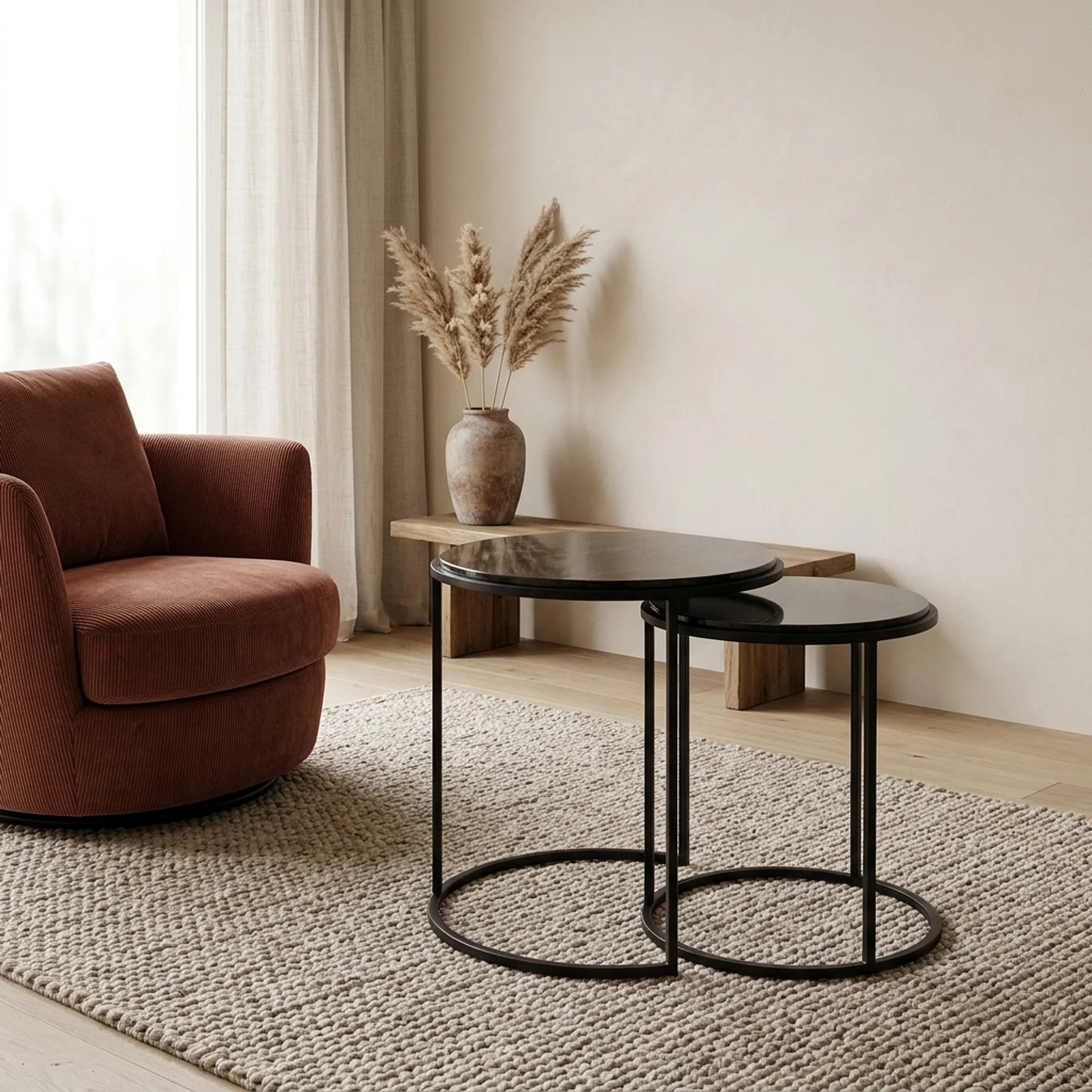Side Table Round Sienna Set of 2 - Benoa