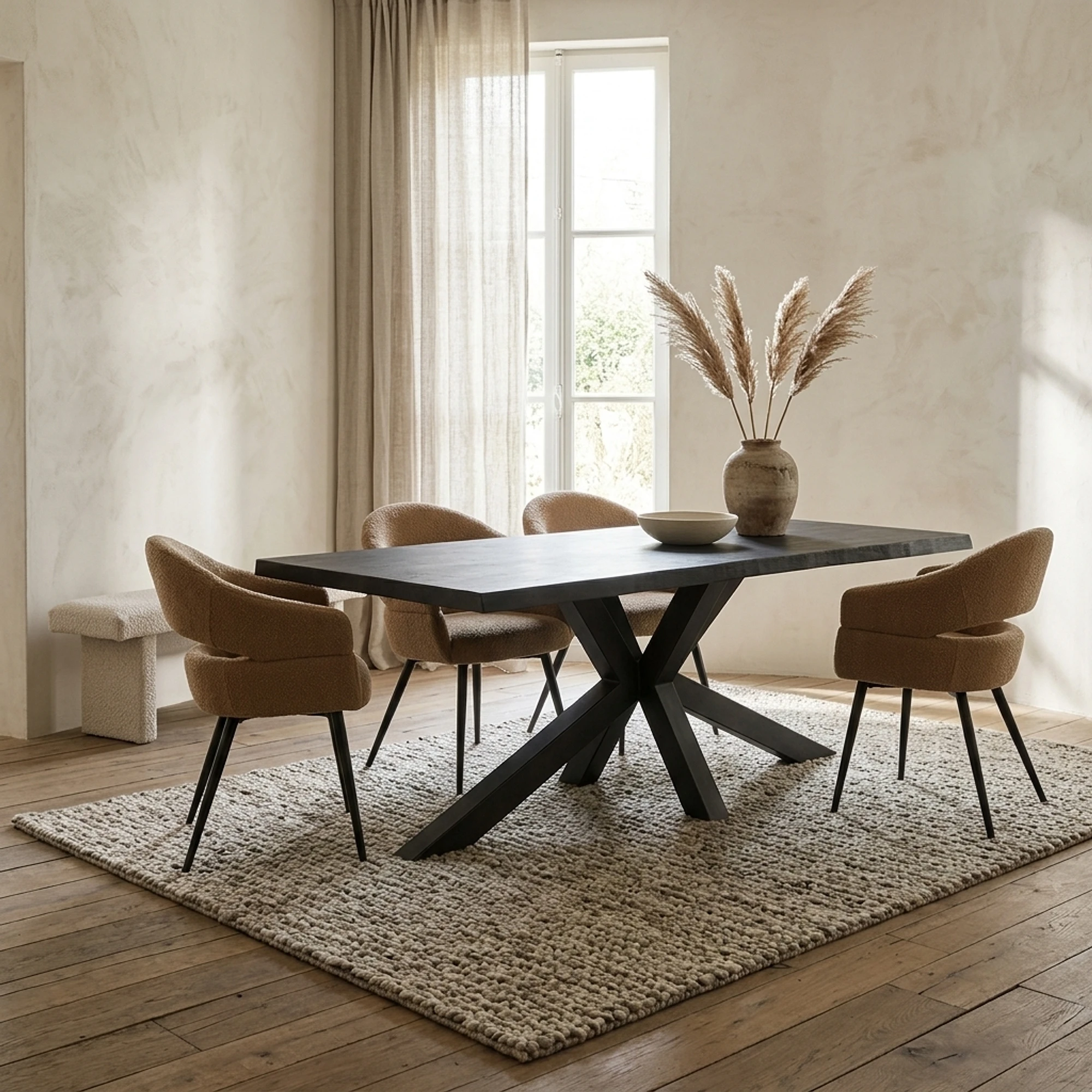 Sovana Dining Table black rectangular 200 cm - Tower Living
