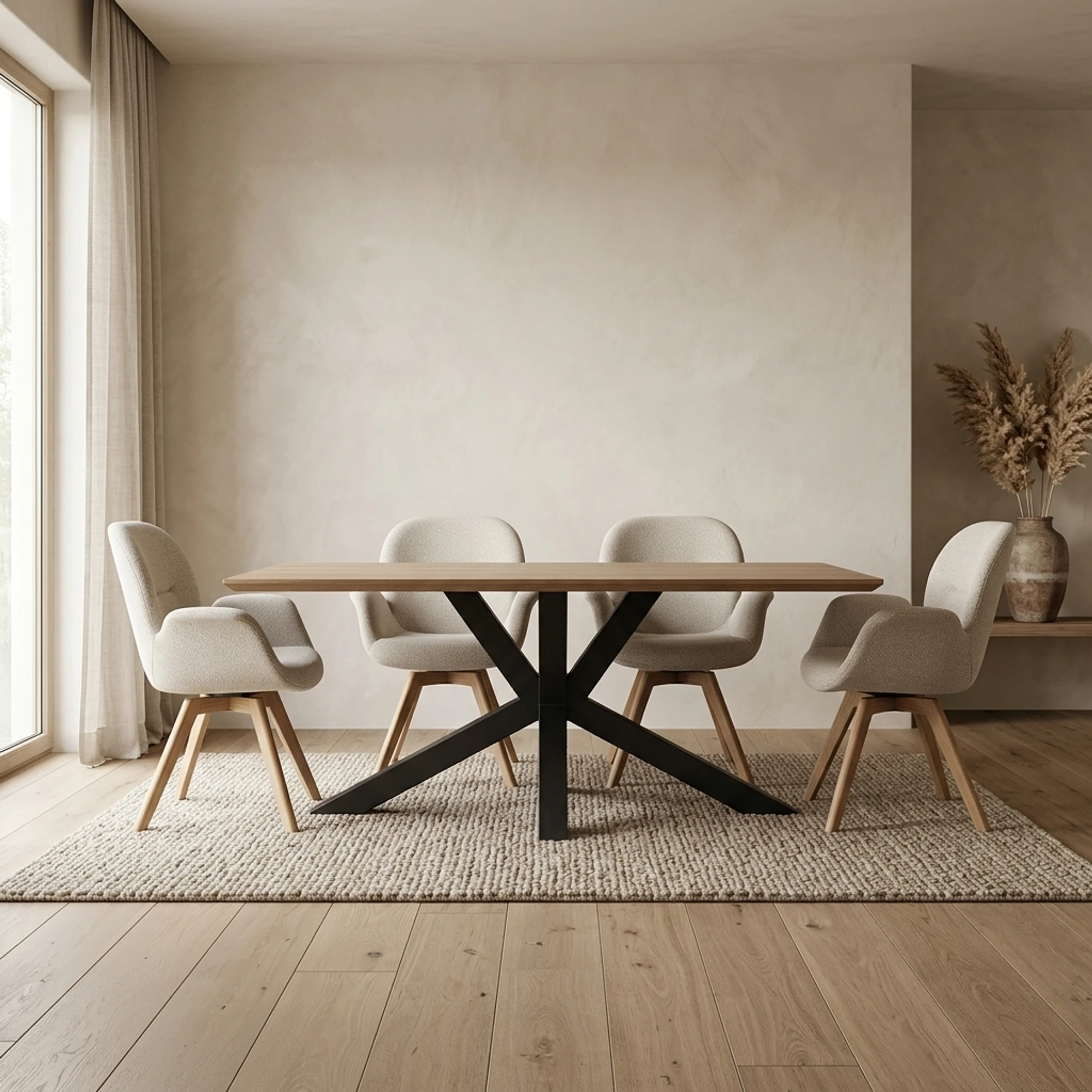 Dining Table Spider Leg Knock Down - Benoa