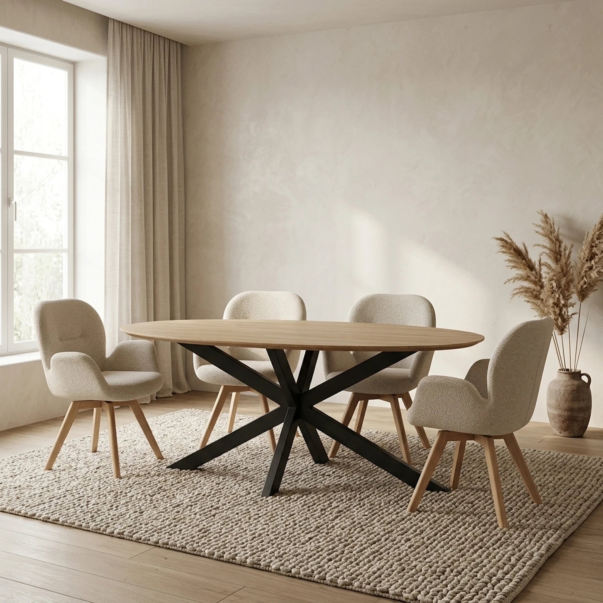 Eettafel Spinpoot Ovaal 160 - Benoa