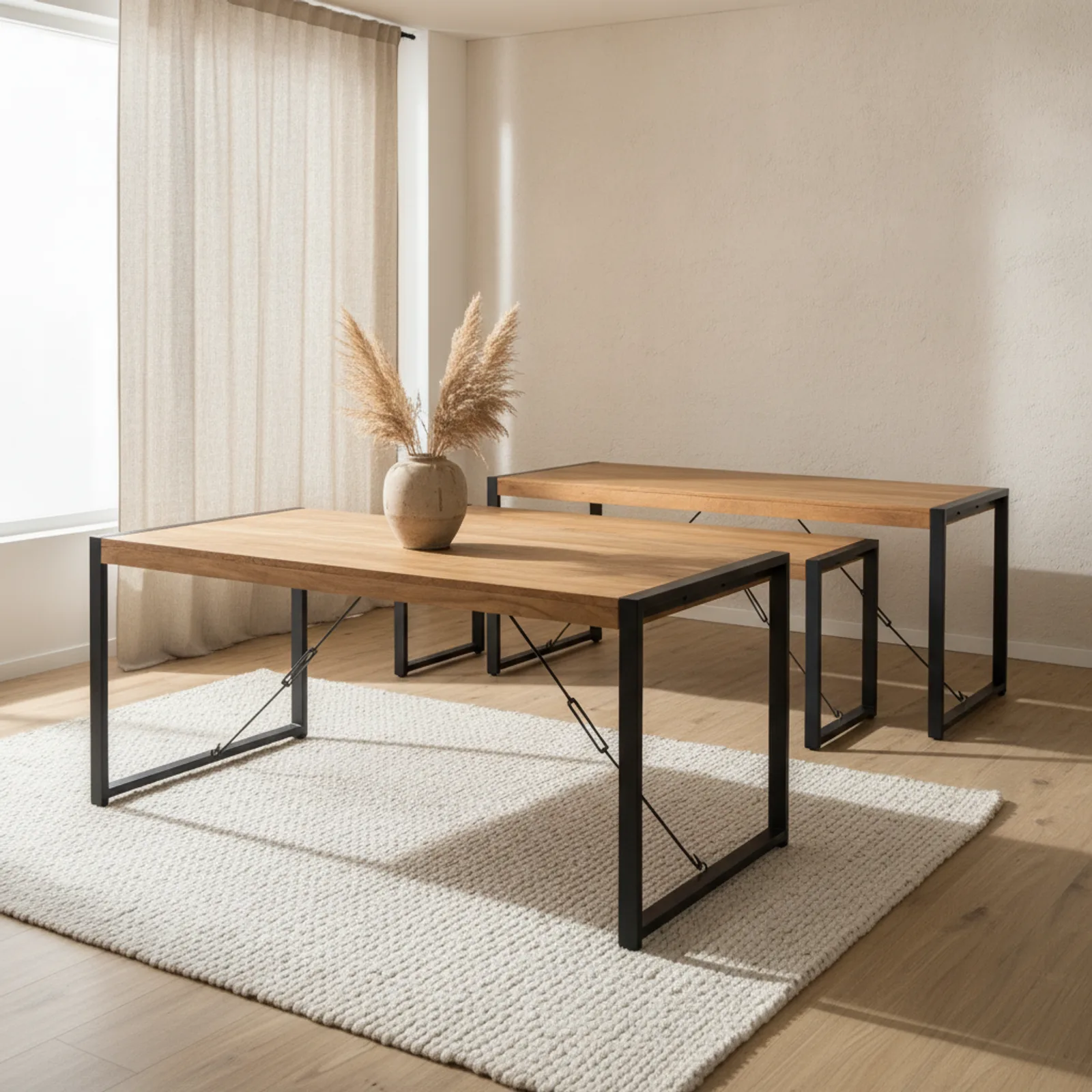 Rechthoekige eettafel Boaz mangohout naturel 140 cm - Starfurn