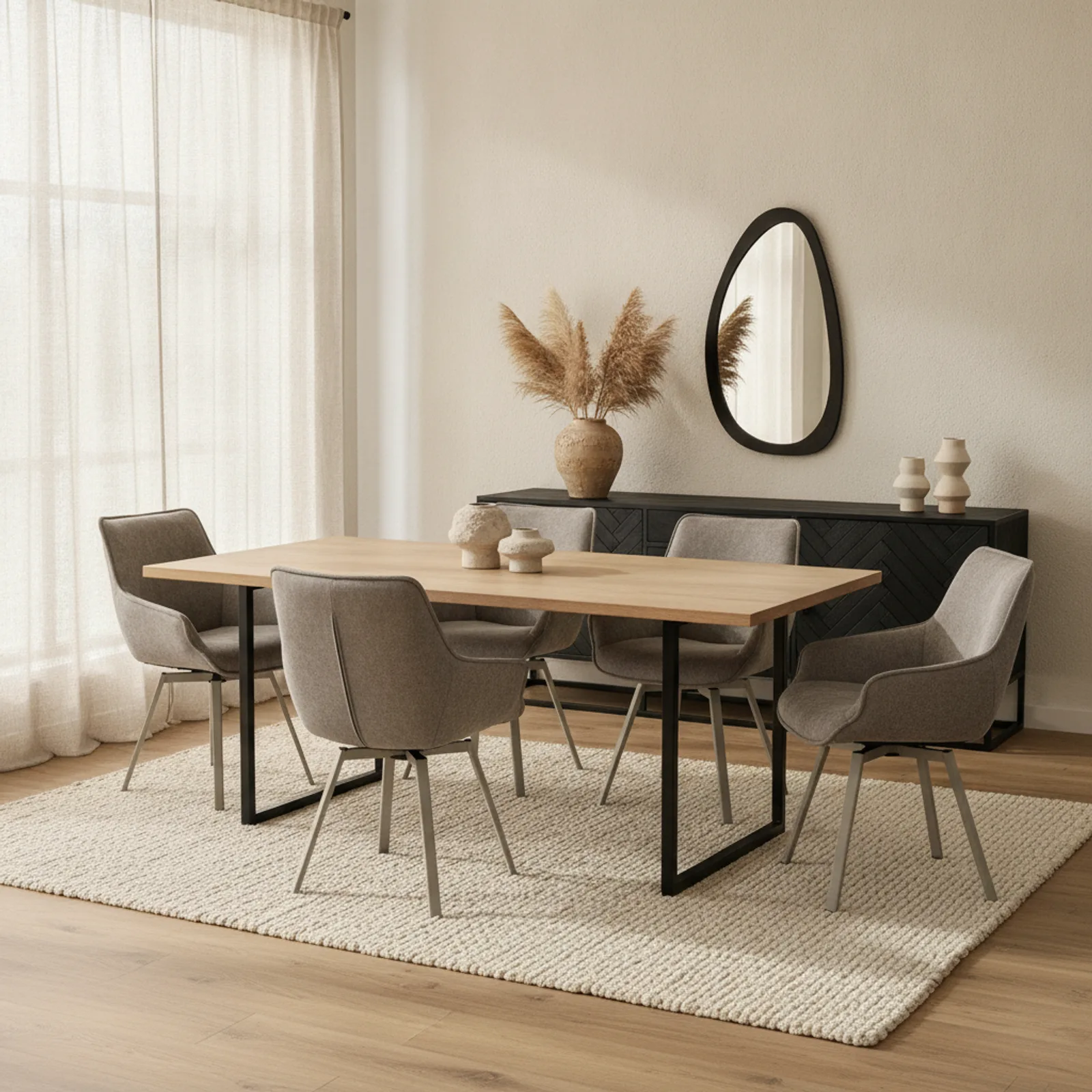 Rechthoekige eettafel Boaz naturel mangohout 200 cm - Starfurn