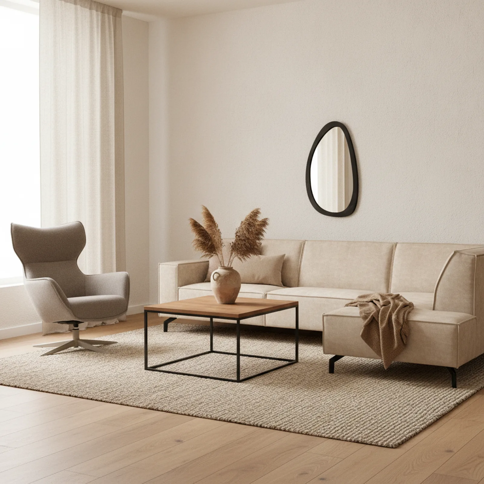 Bijzettafel Boaz mangohout naturel 60 cm - Starfurn