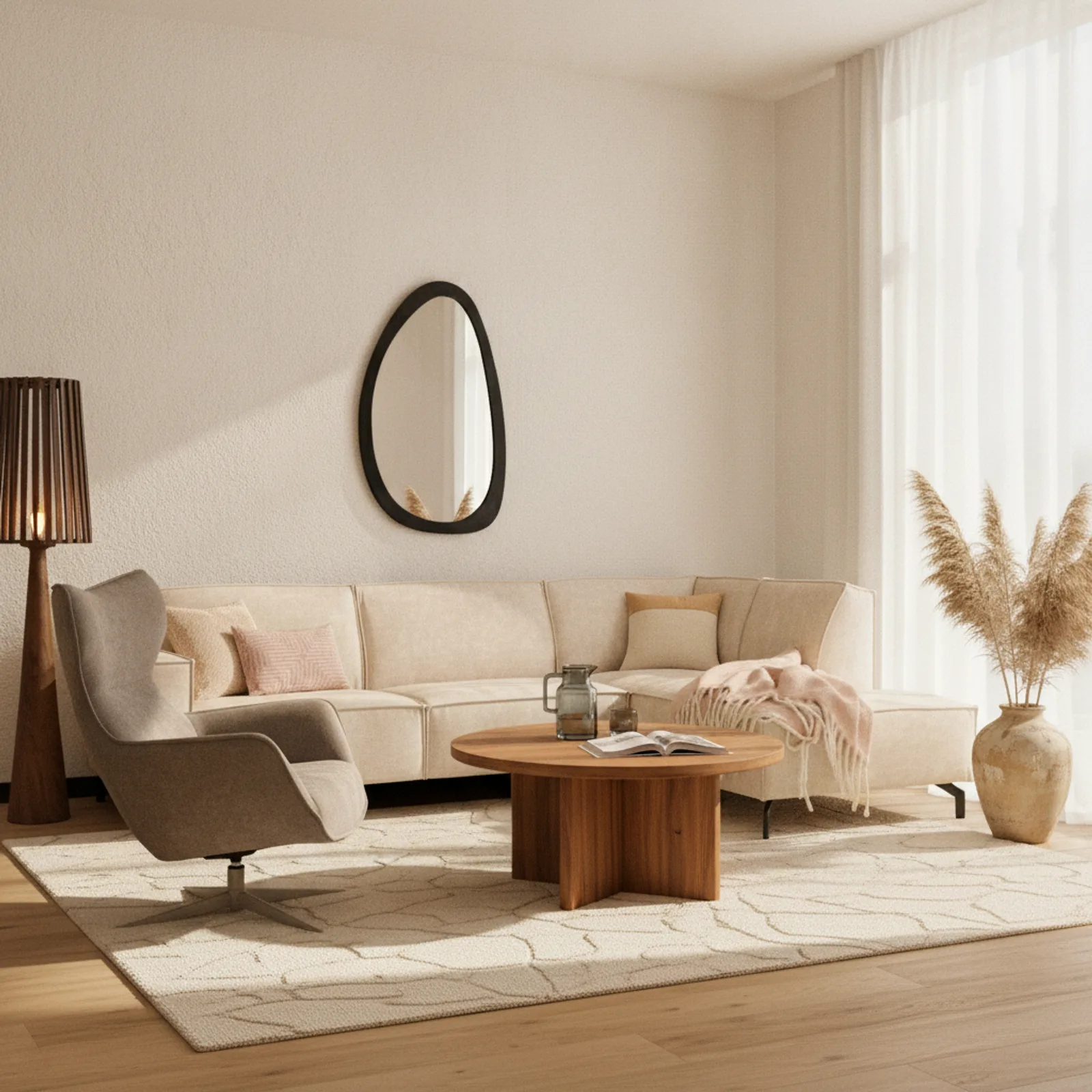 Ronde salontafel Tense, massief mangohout 80 cm - Starfurn