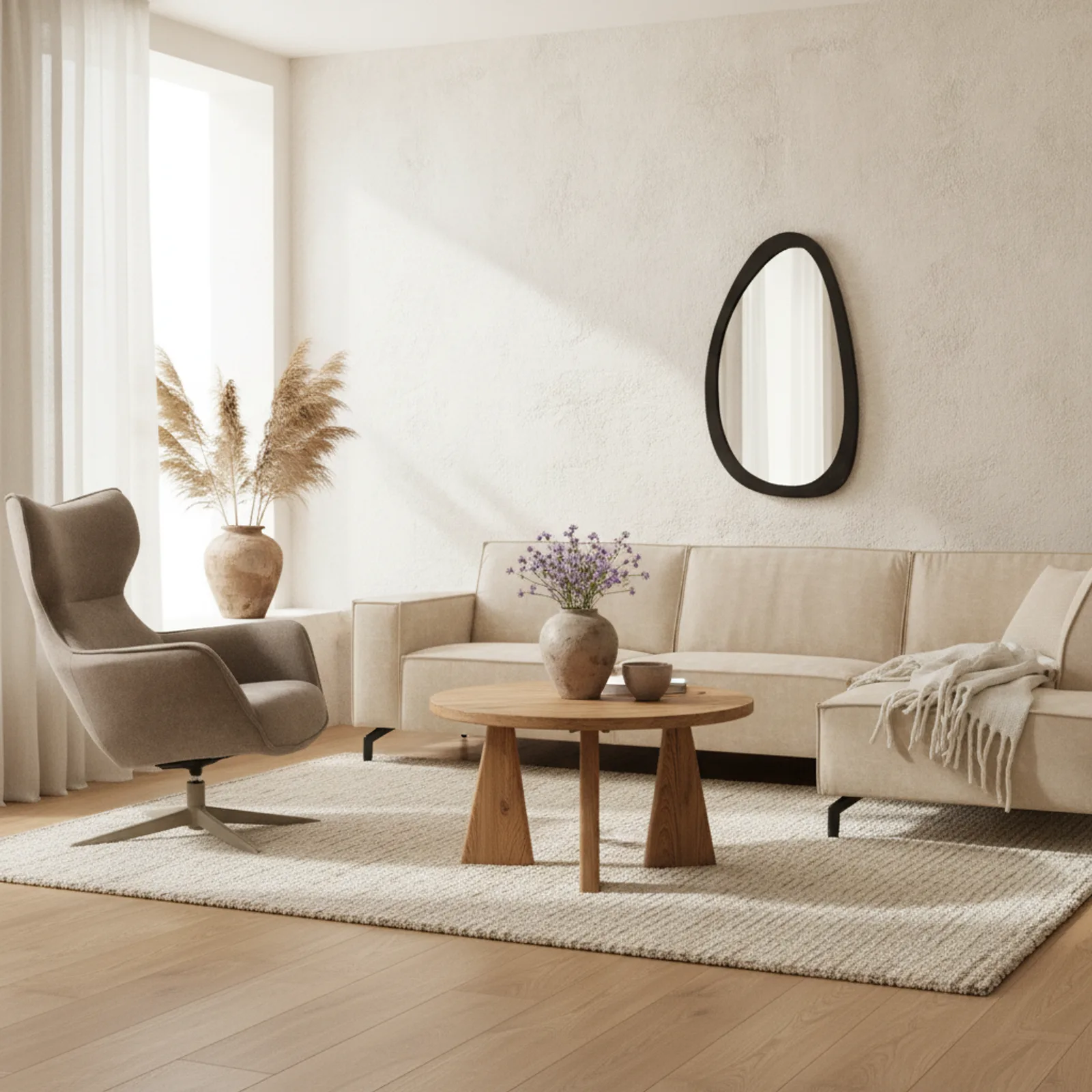 Ronde salontafel Tense mangohout naturel 70 cm - Starfurn