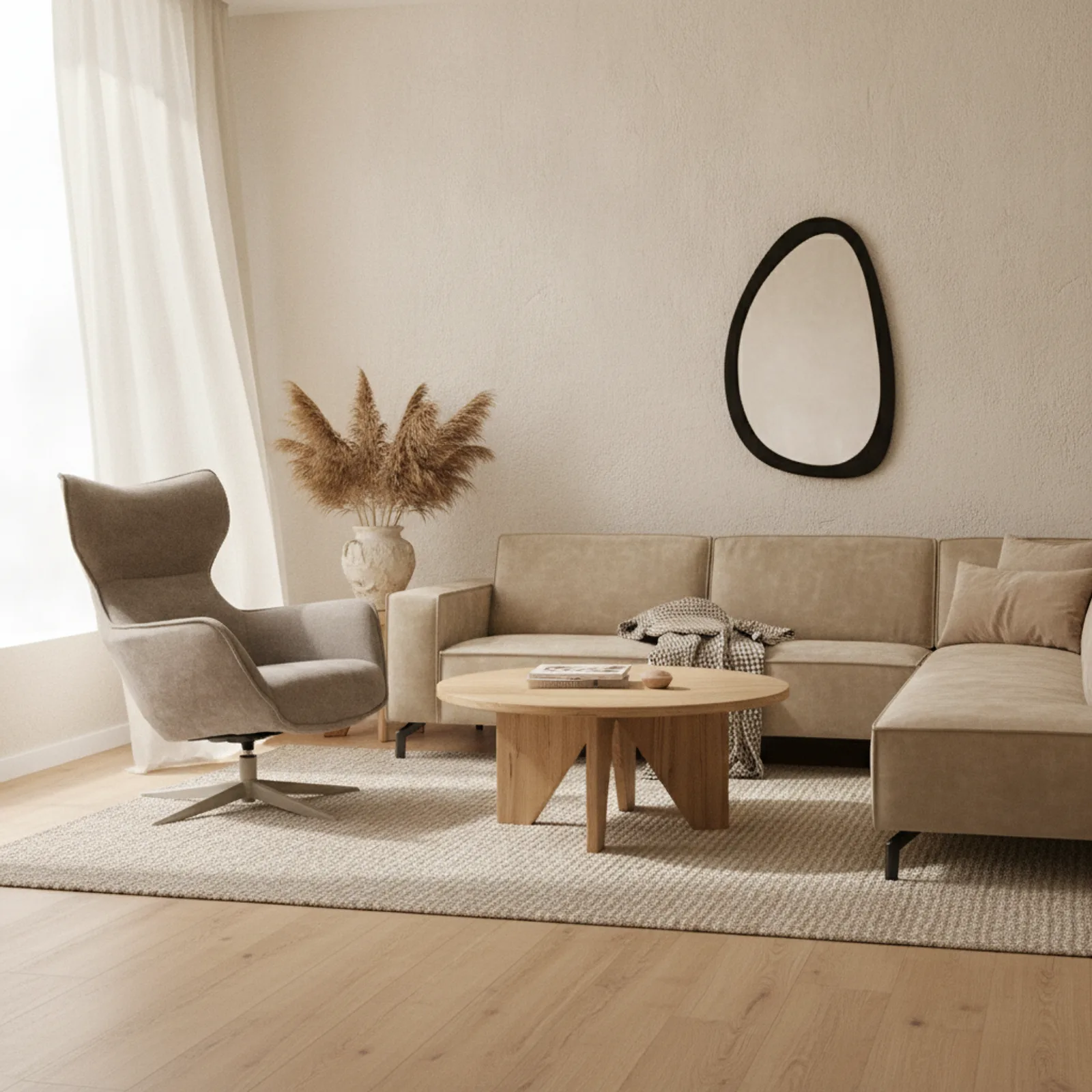 Ronde salontafel Guus naturel mangohout 80 cm - Starfurn