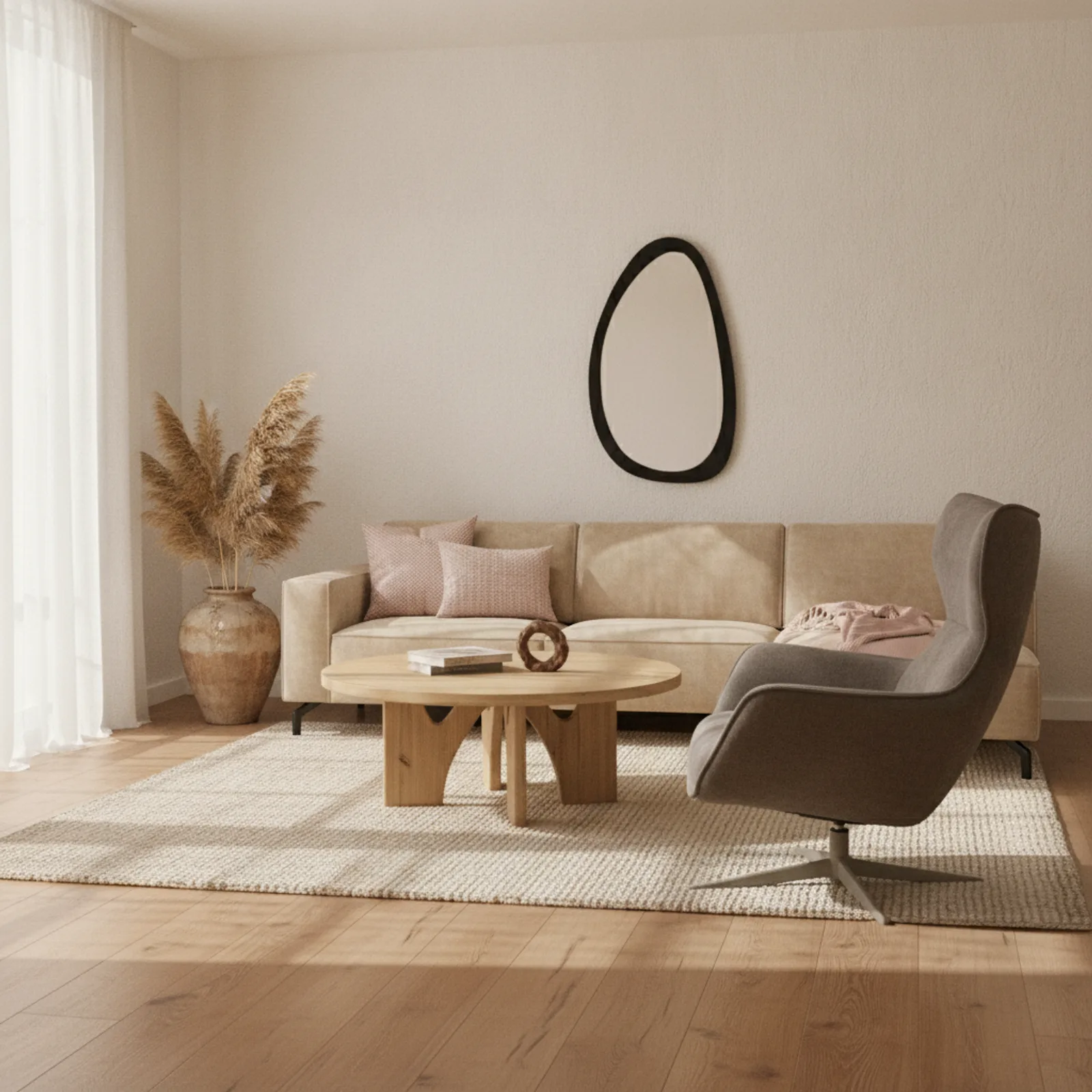 Ronde salontafel mangohout naturel 60 cm - Starfurn