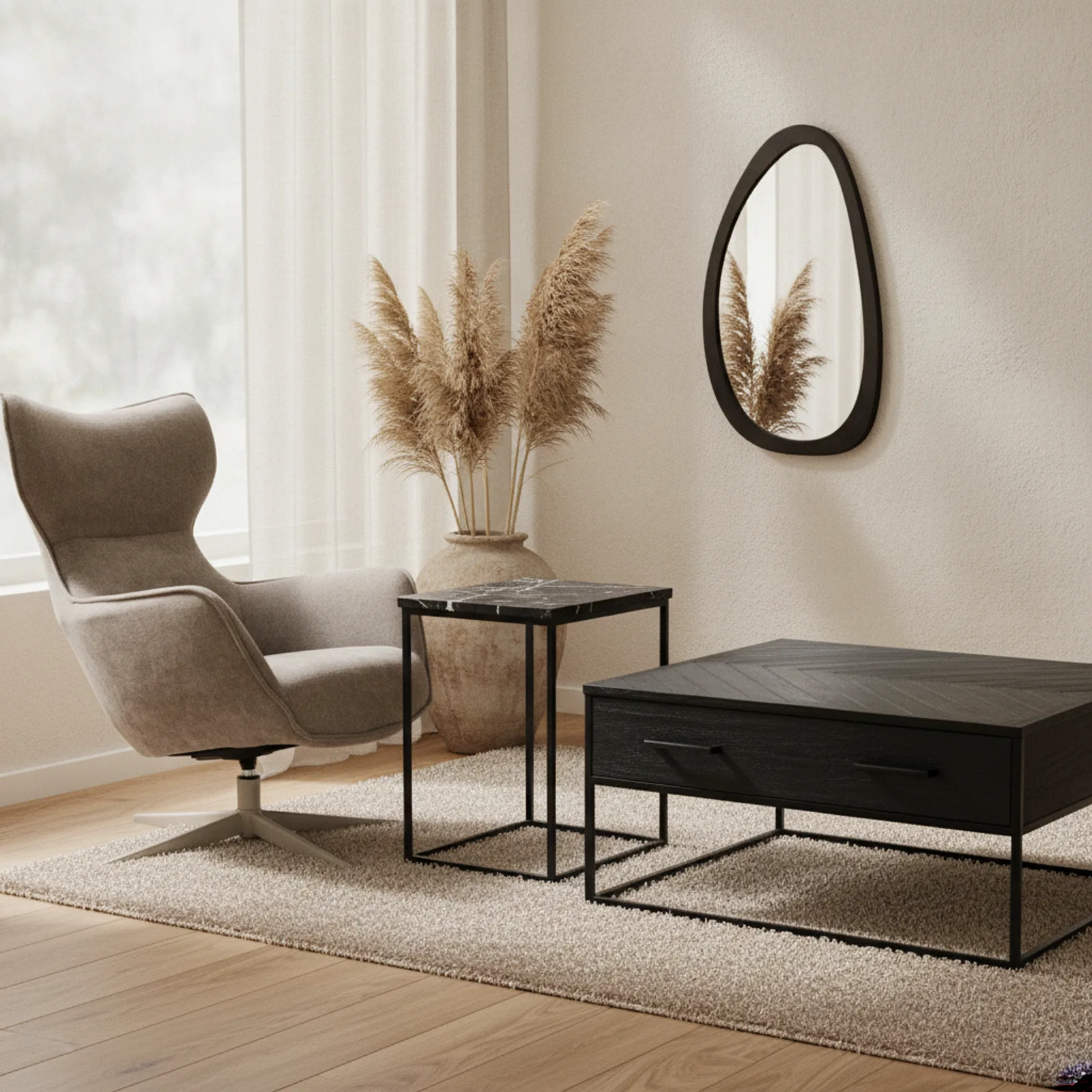 Slider Nova bijzettafel zwart marmer - Starfurn