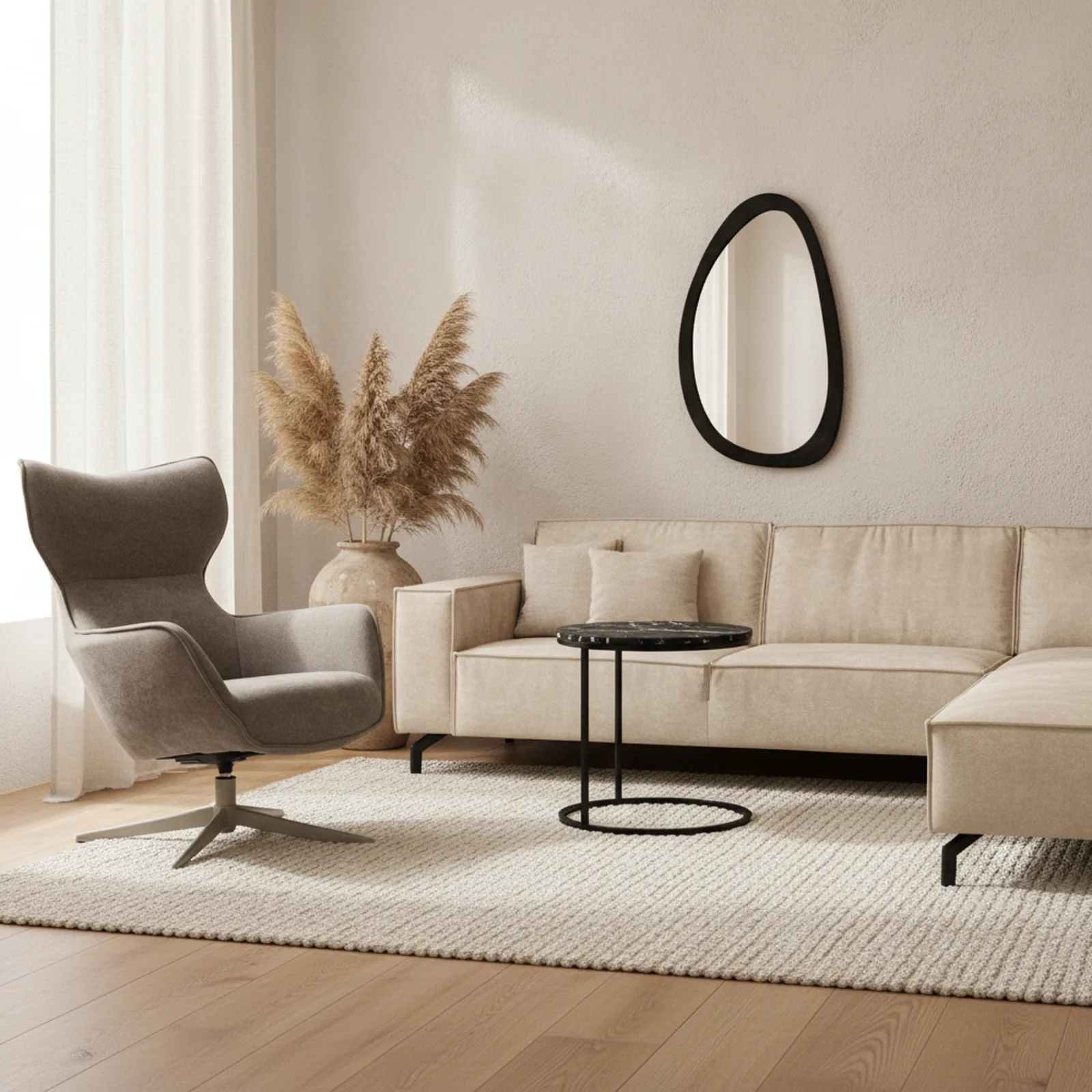 Bijzettafel Slider zwart marmer met metalen frame - Starfurn