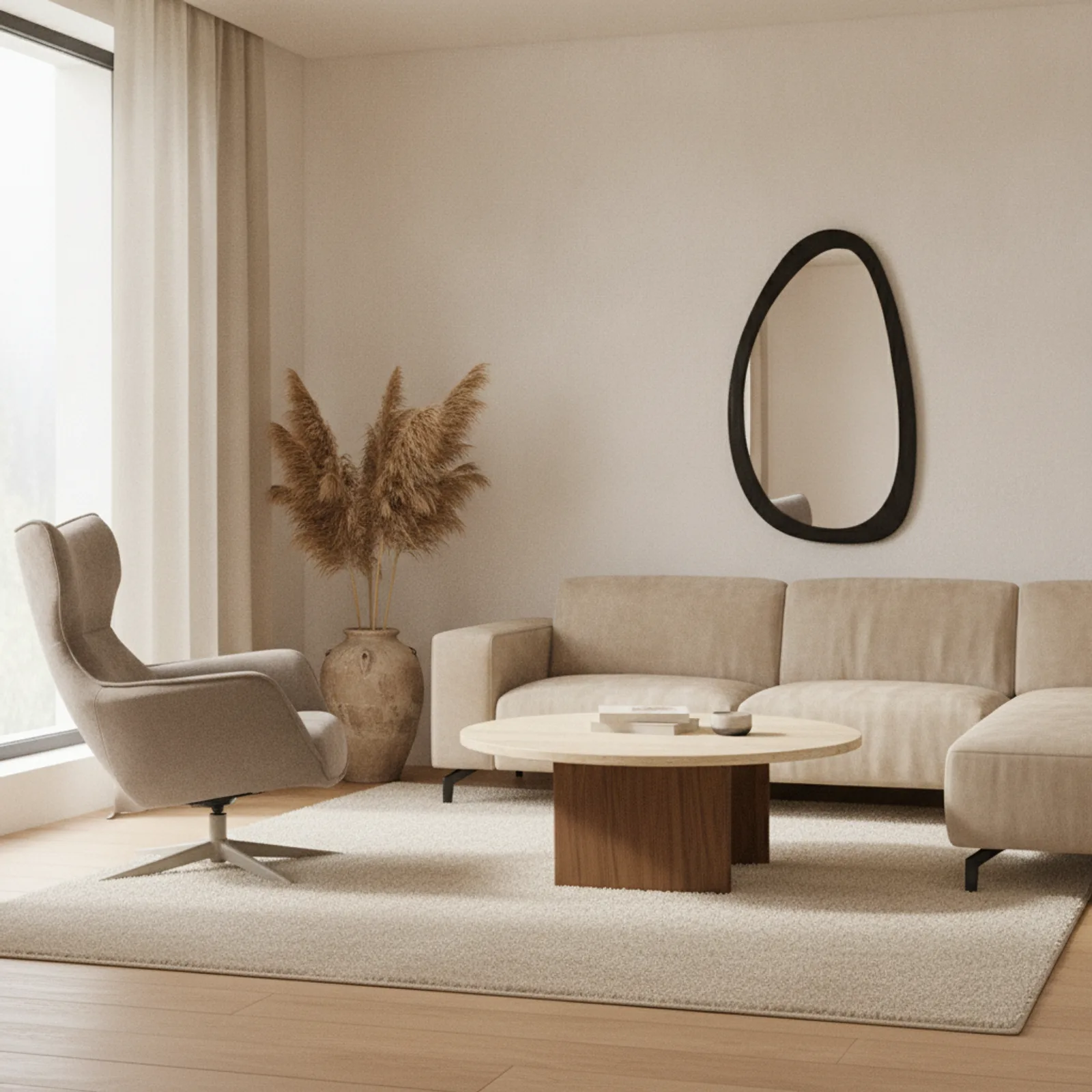 Bijzettafel Numa Naturel Travertin Rond 60 cm - Starfurn