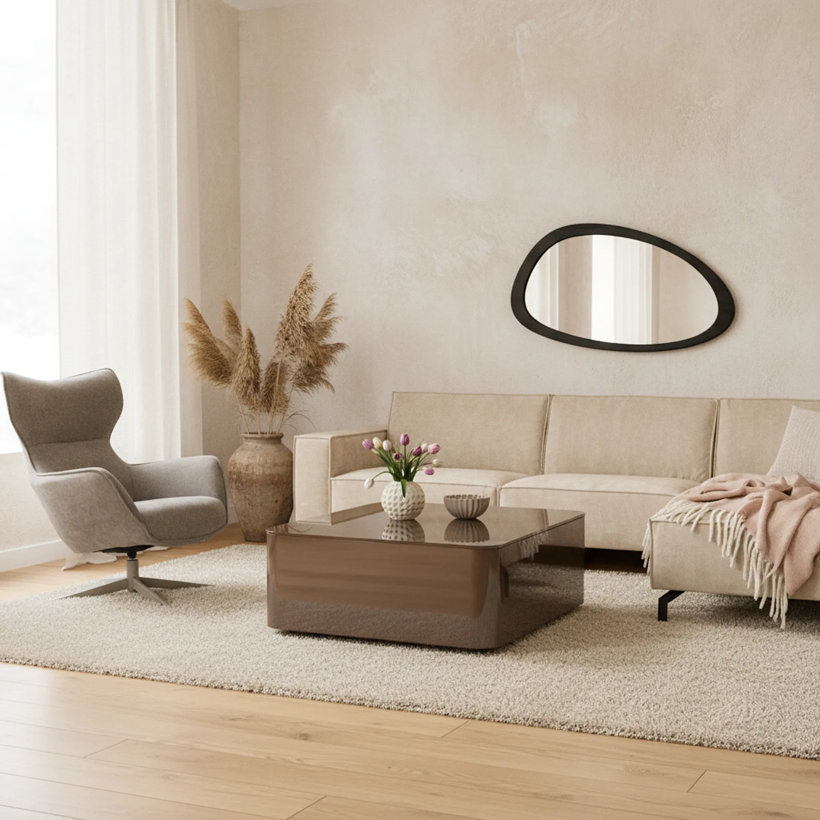 Couchtisch Elias, quadratisch glänzend braun - Starfurn