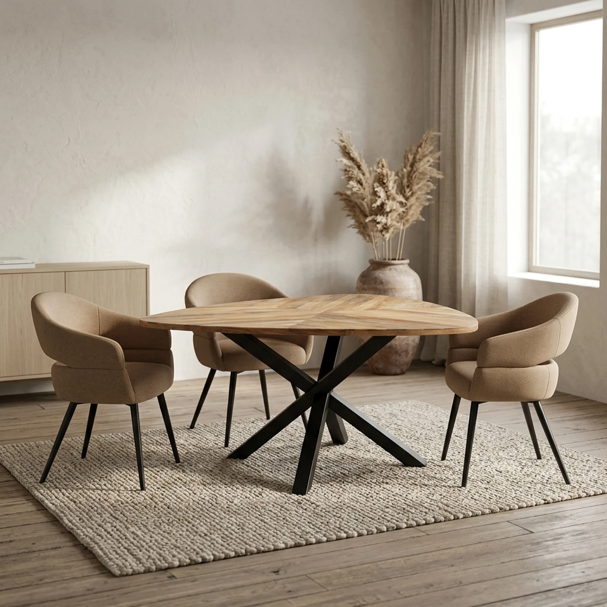 Trivero Dining Table natural triangle 150 cm - Tower Living