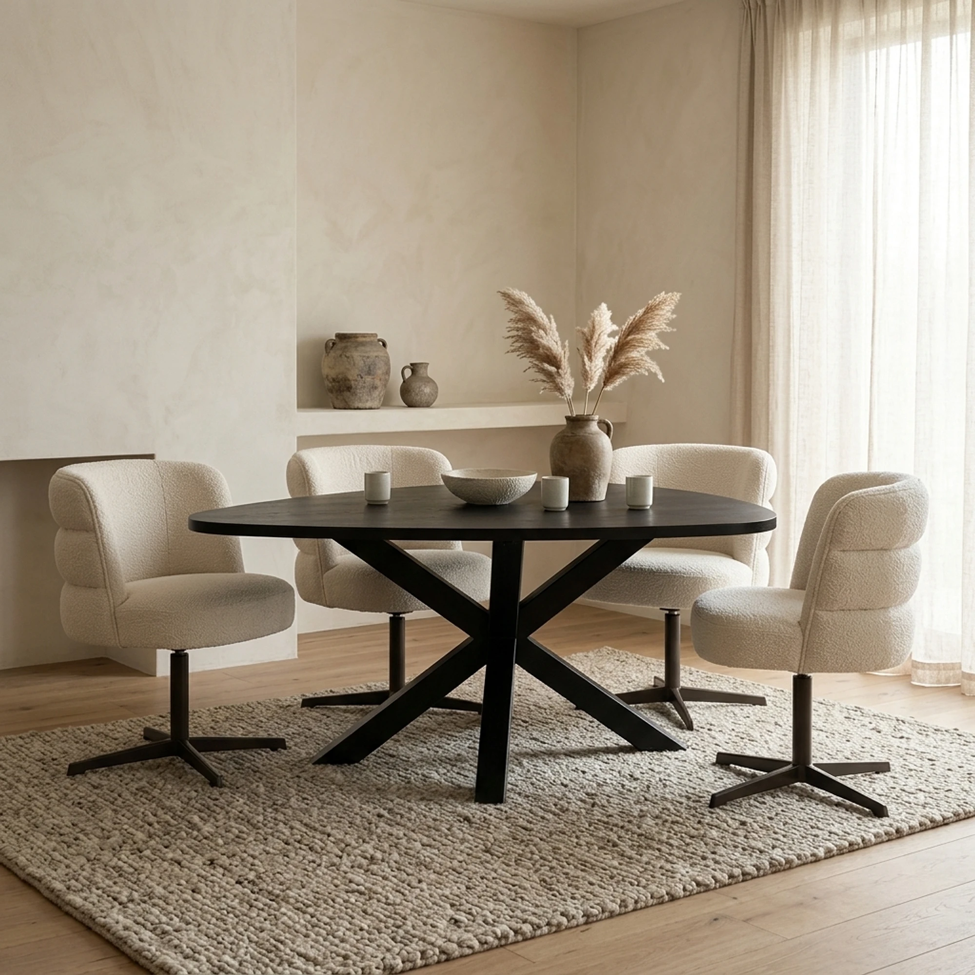 Trivero Dining Table black triangle 150 cm - Tower Living