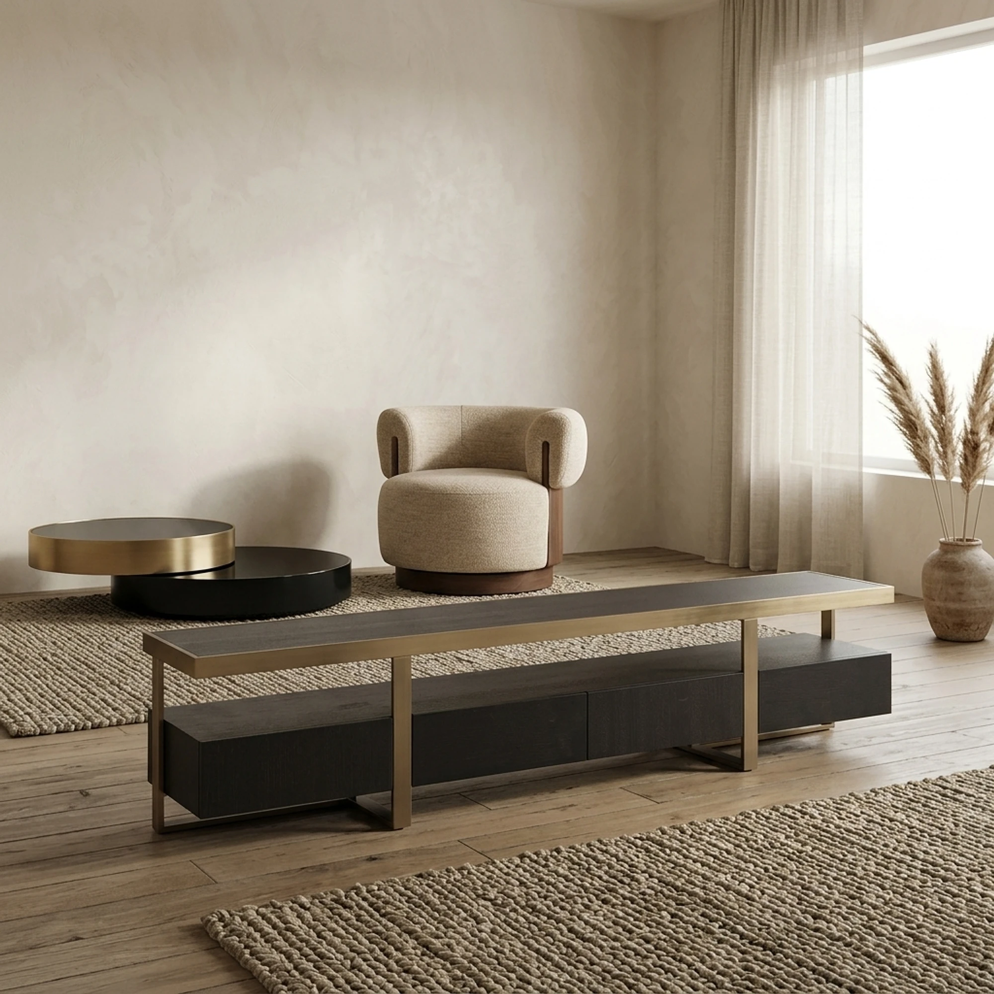 TV unit Alexander Jones charcoal (Diddley) - Richmond Interiors