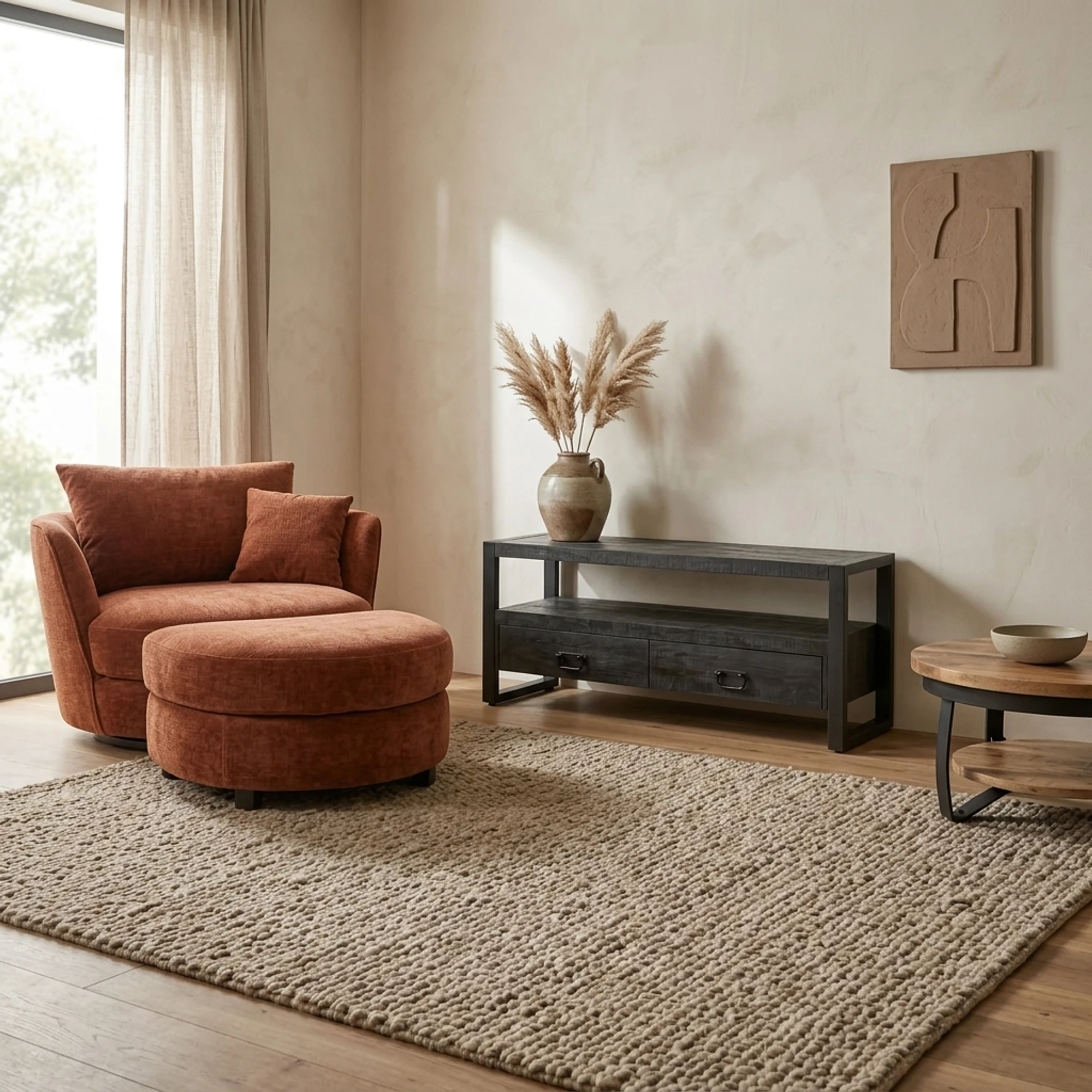 TV Unit Britt Black with Drawers 120 - Benoa