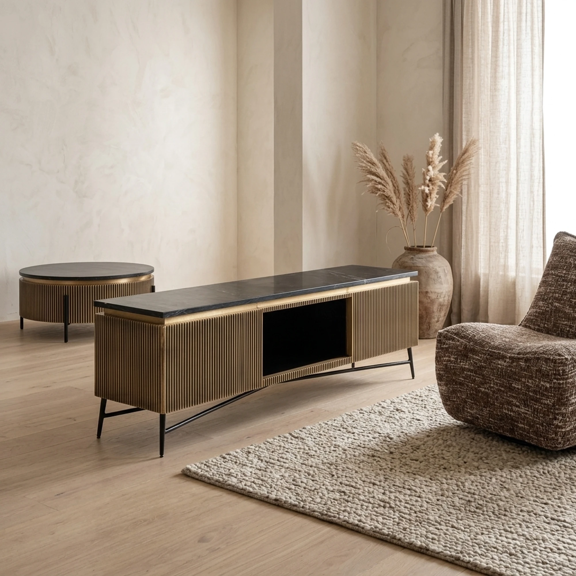 TV unit Ironville gold - Richmond Interiors
