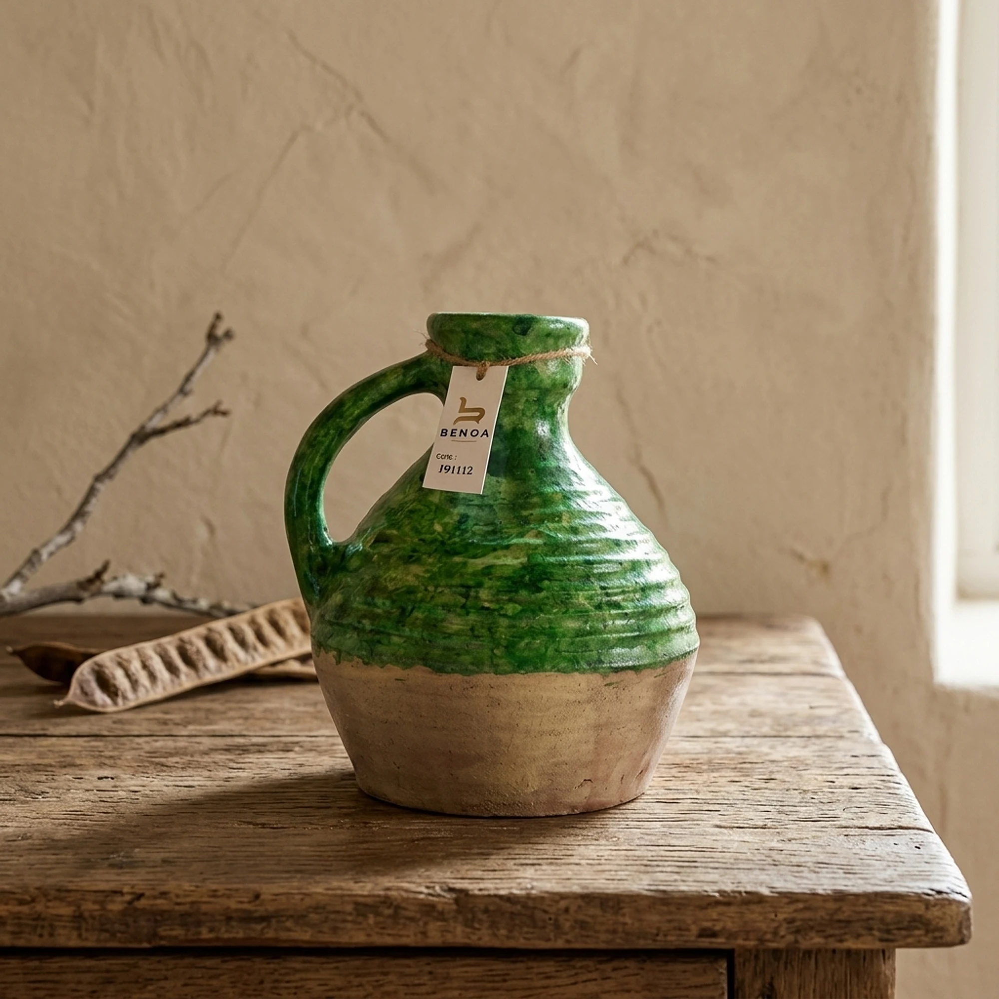 Vaas Beige en Groen - Benoa