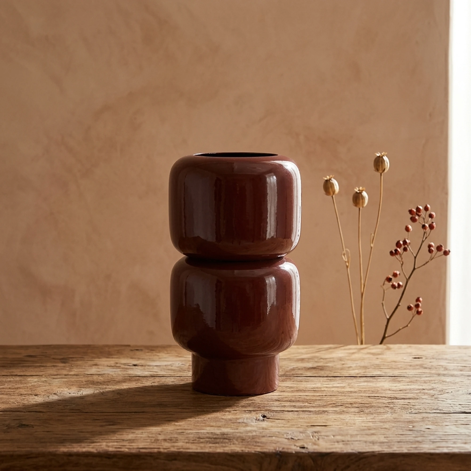 Rollo Burgundy Vase - By-Boo