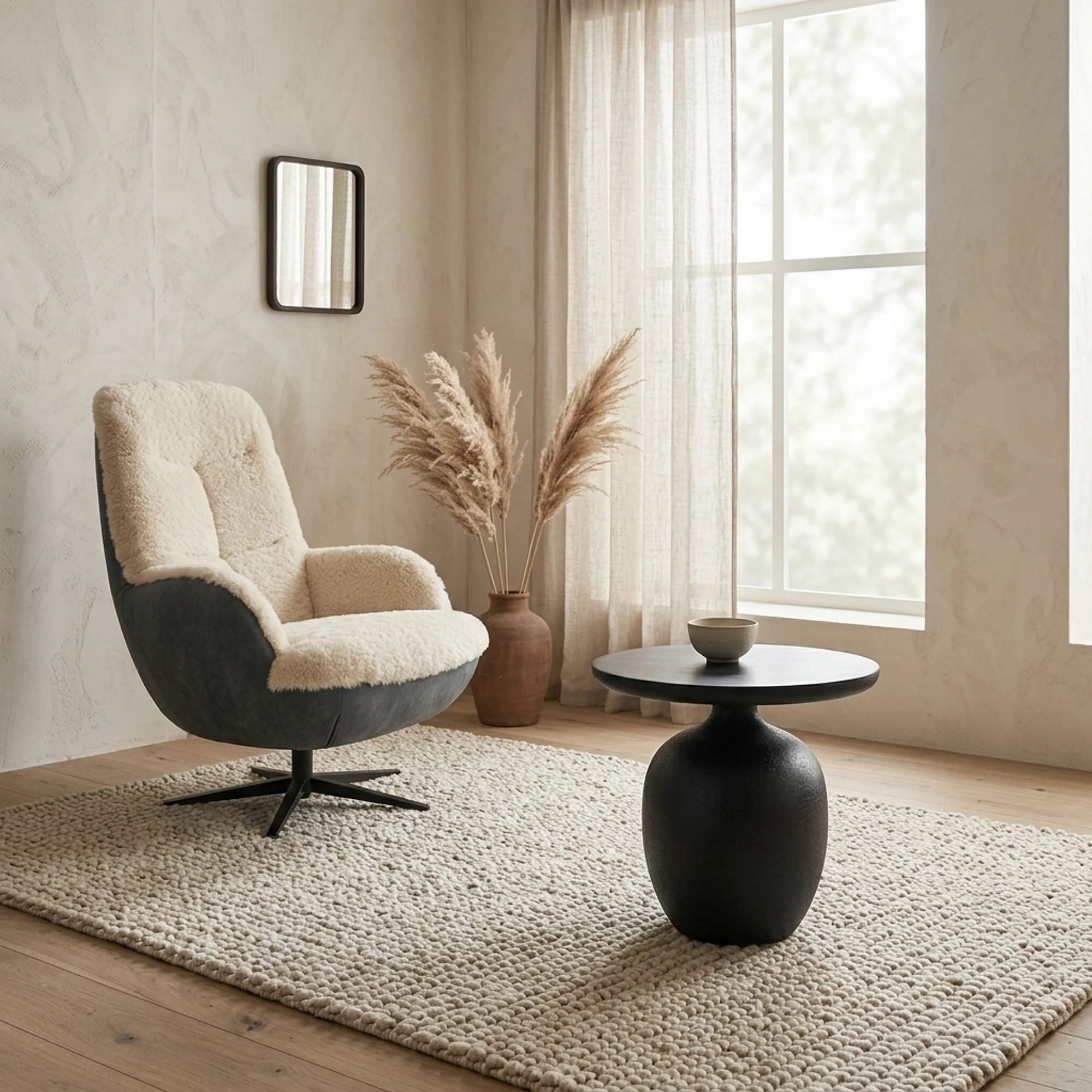 Bijzettafel Vigo zwart rond 45 cm - Tower Living
