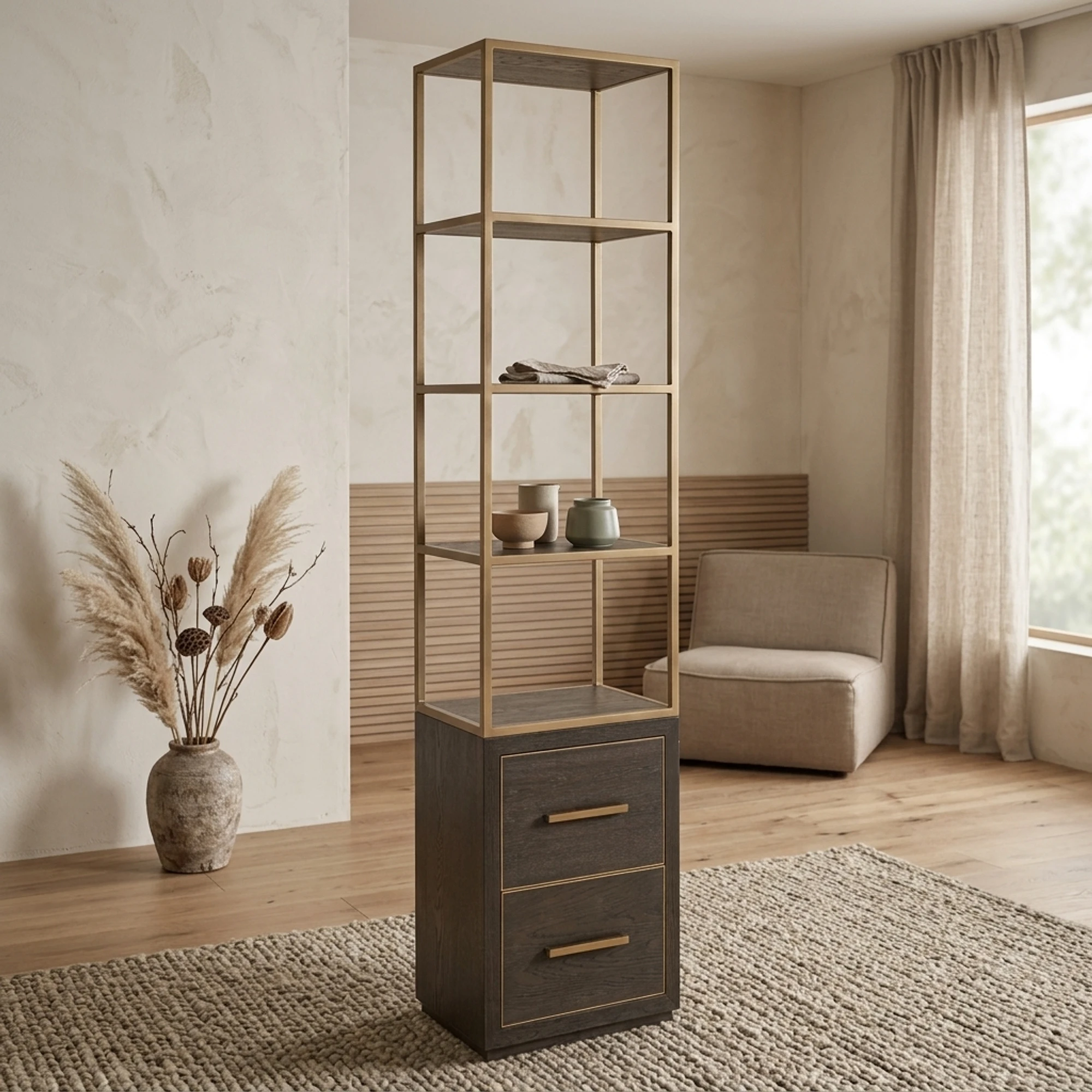 Vitrine Carter brown small 2-drawers - Richmond Interiors
