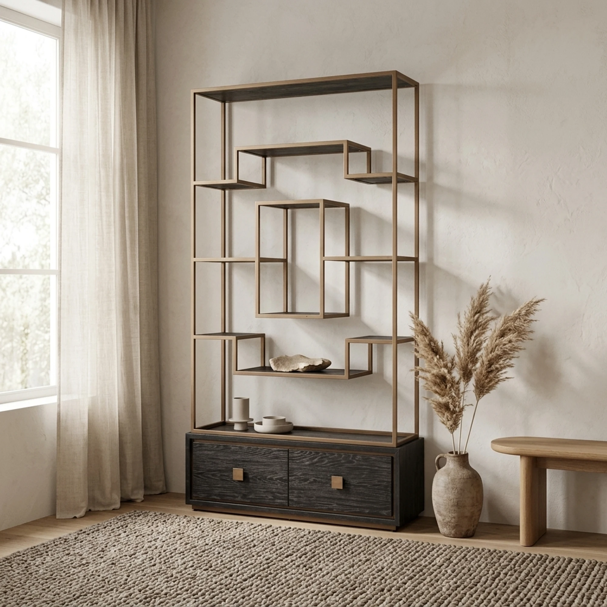 Wall Cabinet Hunter black rustic - Richmond Interiors