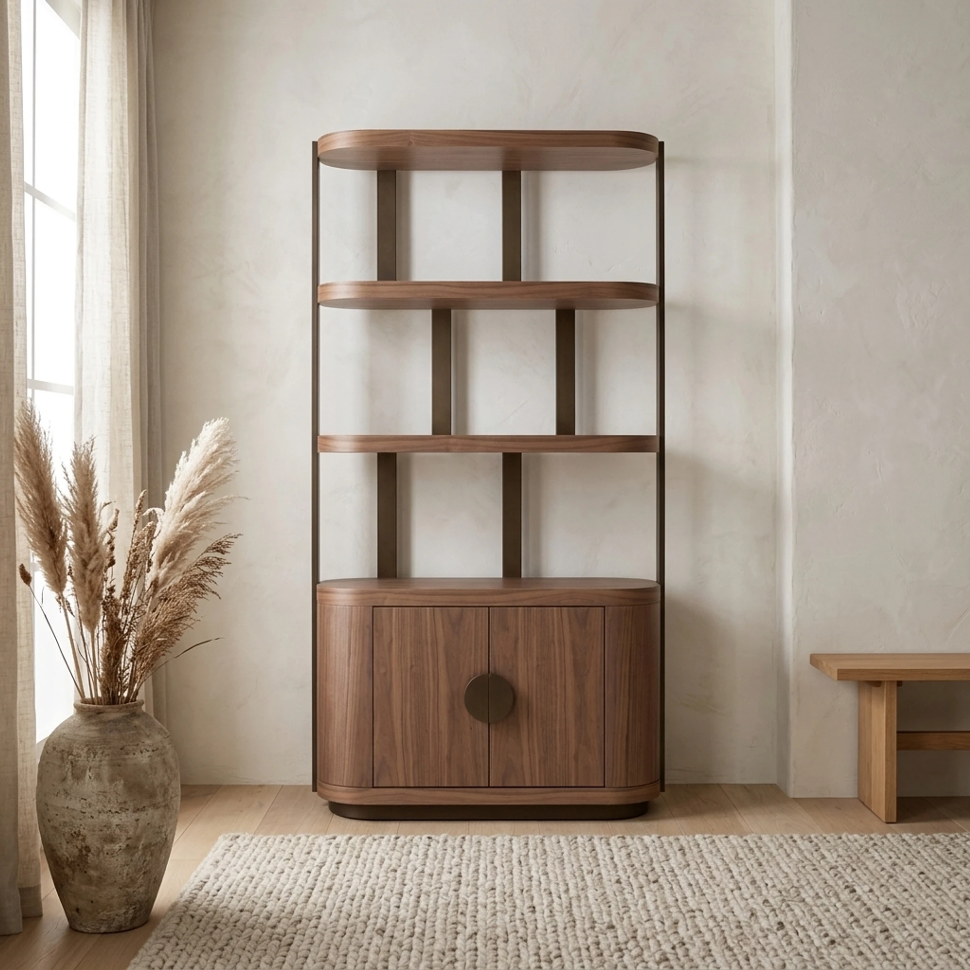 Windsor walnut wall cabinet - Richmond Interiors
