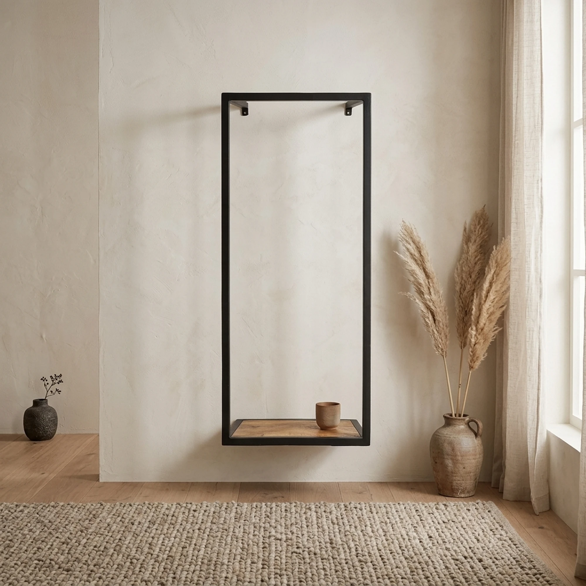 Wandrek Metaal met Mango Houten Plank - Benoa