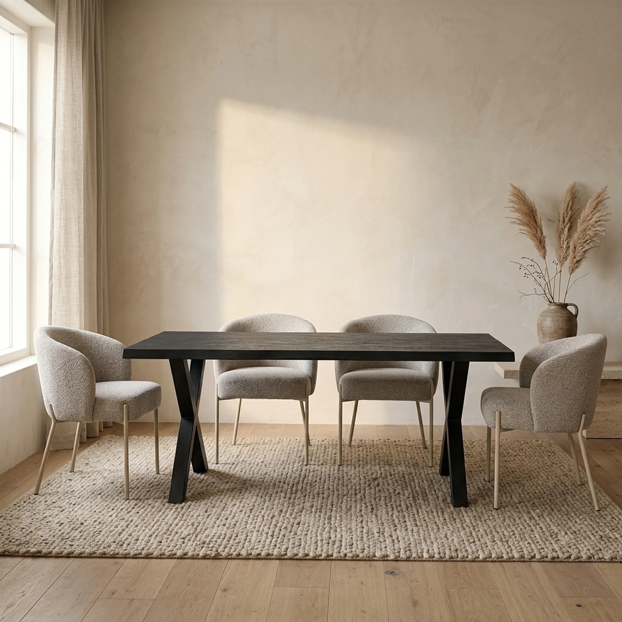 Xara dining table black rectangular 160 cm - Tower Living