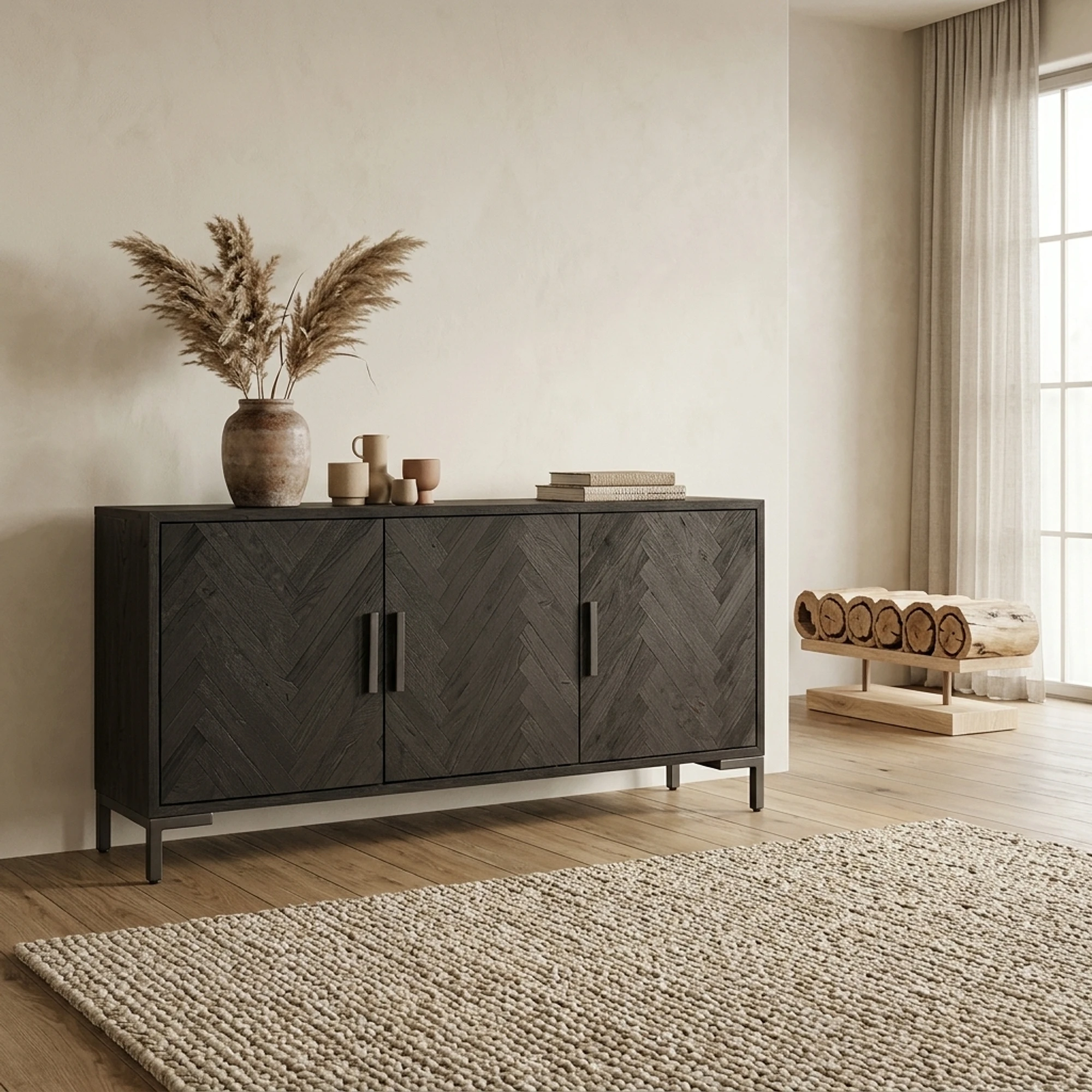 Sideboard Ziano black 180 cm - Tower Living