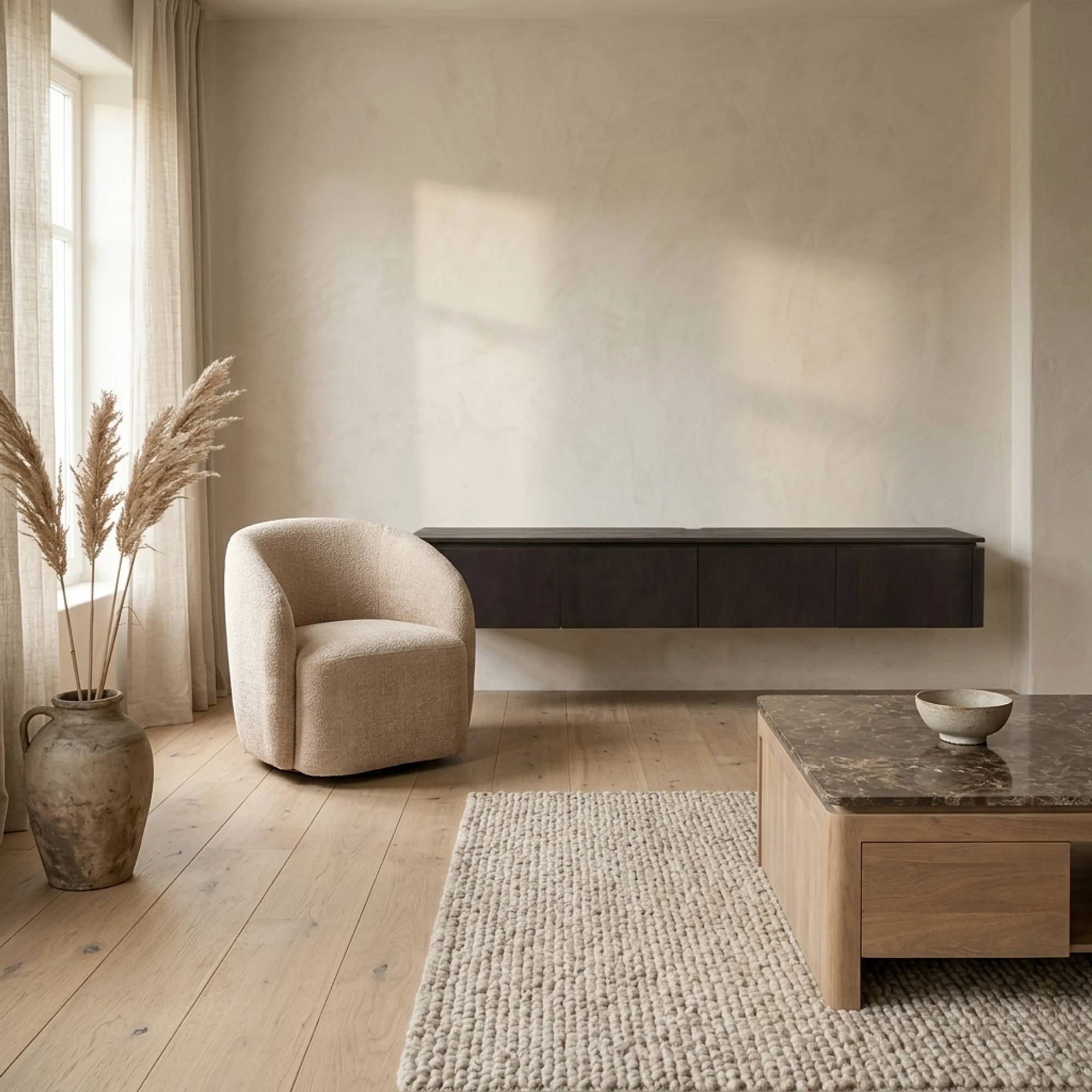 Zwevend tv meubel Dallas Bruin Mangohout 210 cm - Starfurn