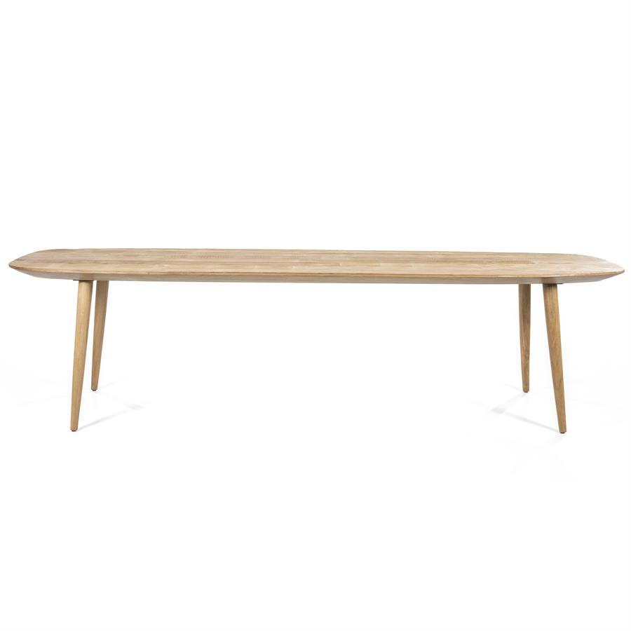 Esstisch Tabassum Recycled Teak auf weißem Hintergrund, aus einer frontalen Perspektive fotografiert - Eleonora