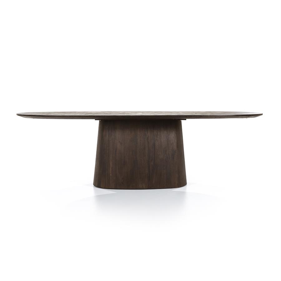 Eettafel Aron ovaal 250x110 - bruin tweede aanzicht