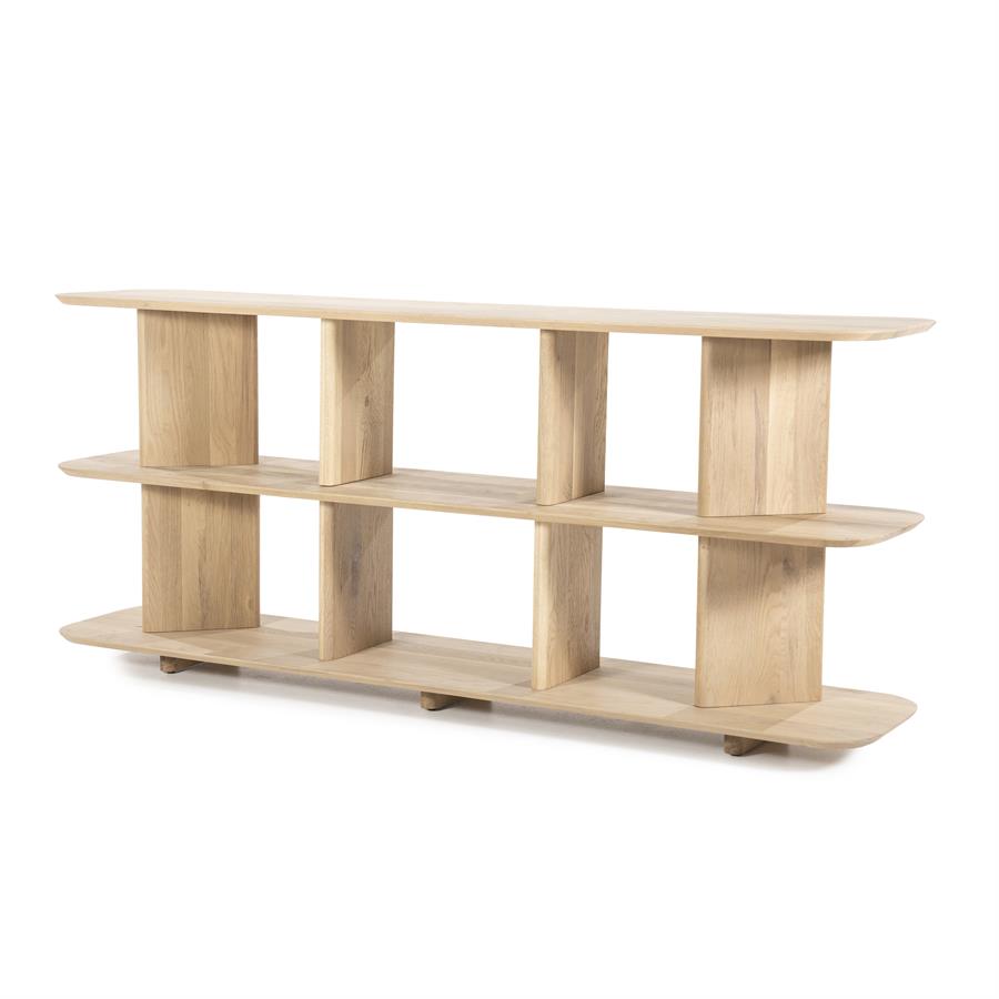 Sideboard Ty Natur Eichenholz auf weißem Hintergrund, von vorne fotografiert - Eleonora
