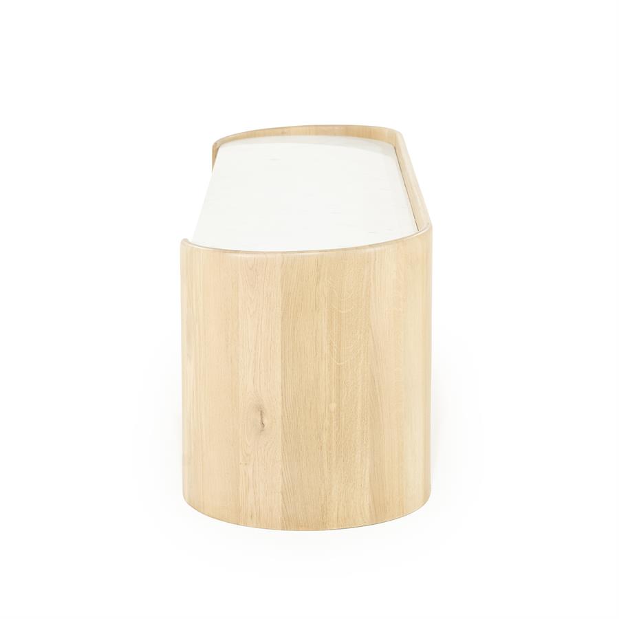 TV-Möbel Don Eiche von Eleonora, von oben auf weißem Hintergrund gesehen