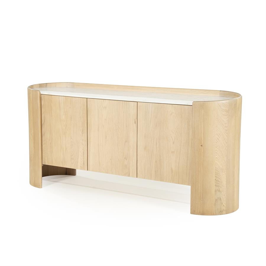 Sideboard Don Eichenholz auf weißem Hintergrund, von vorne fotografiert - Eleonora