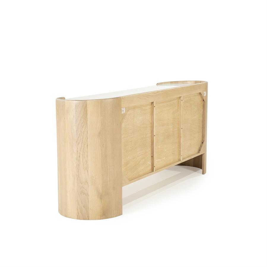 Sideboard Don Eichenholz auf weißem Hintergrund, schräg von hinten gesehen - Eleonora