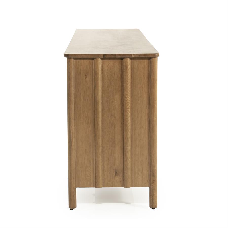 Seitenansicht des Sideboard Jake Eiche auf weißem Hintergrund - Eleonora
